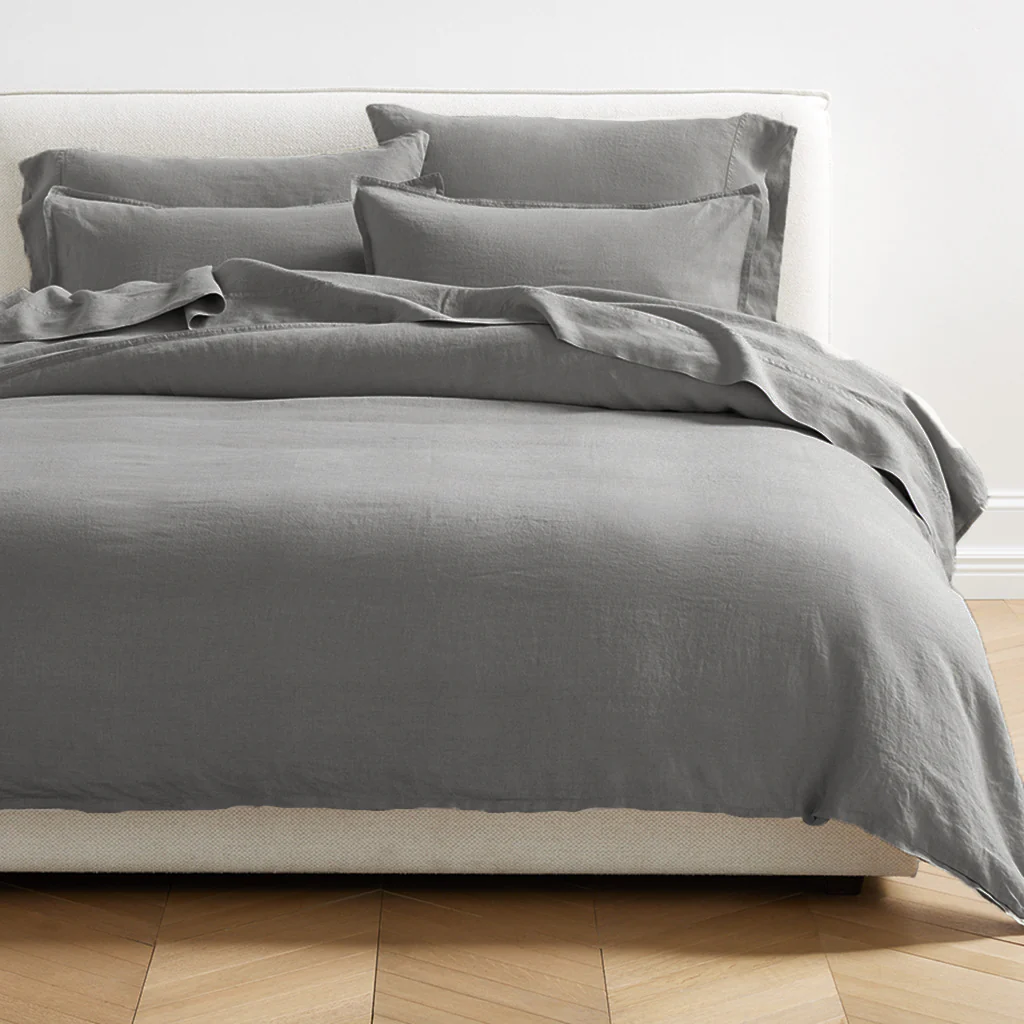 Grey Washed-Linen Duvet Cover - Image 2