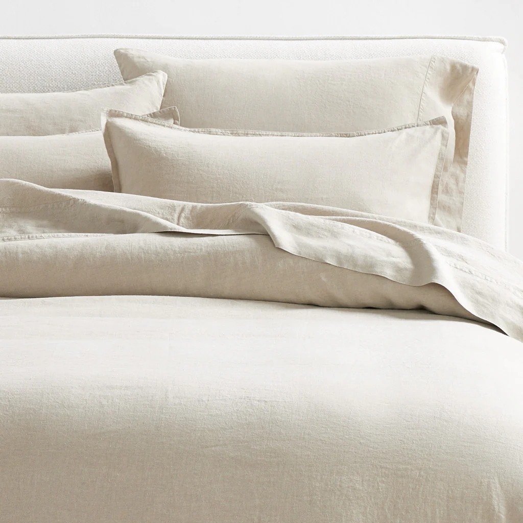 Khaki Washed-Linen Pillow Shams, set of 2 - Image 4