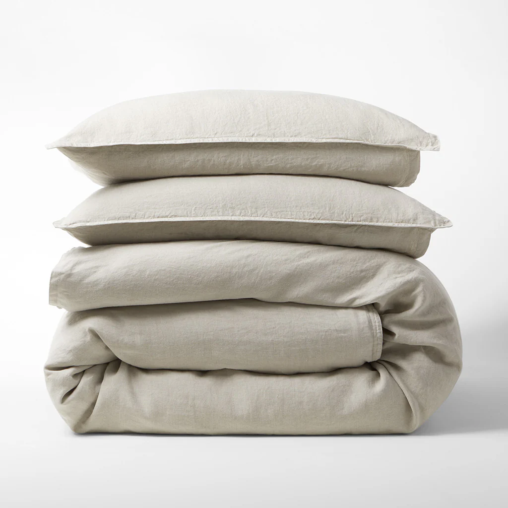 Khaki Washed-Linen Pillow Shams, set of 2 - Image 6