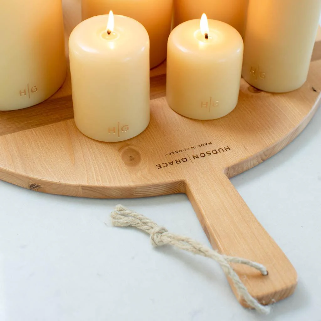 HG Amber Unscented Pillar Candle, 3"x4" - Image 3
