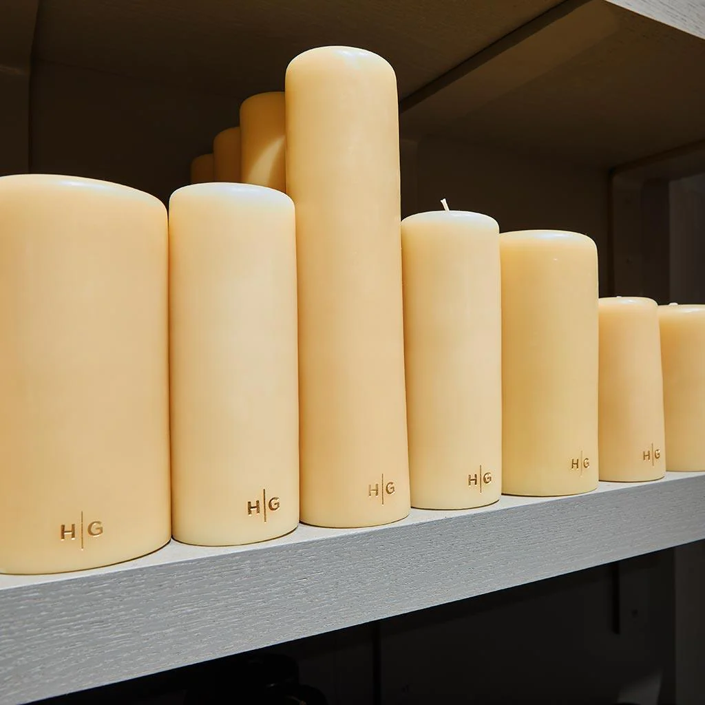 HG Amber Unscented Pillar Candle, 3"x6" - Image 8