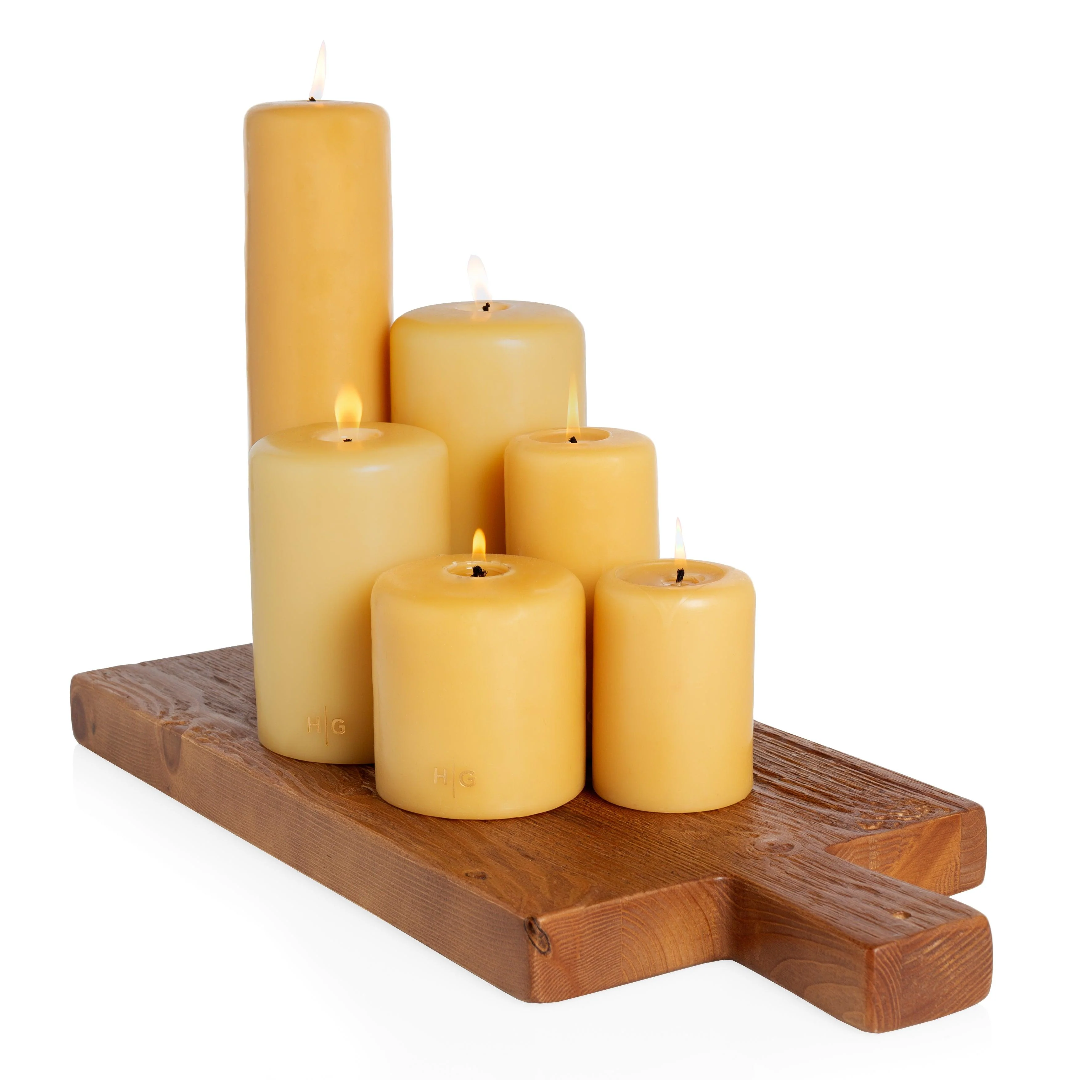 HG Amber Unscented Pillar Candle, 4"x6" - Image 6