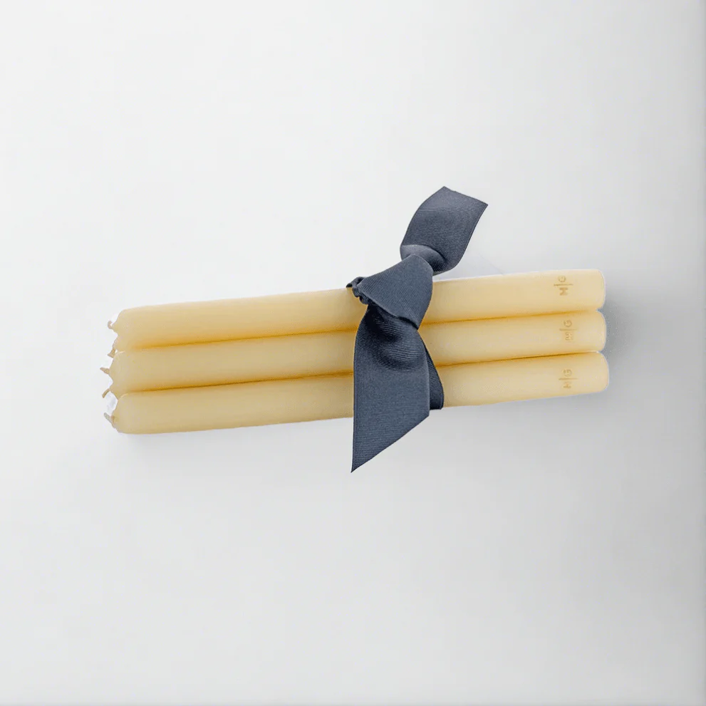 HG Amber Unscented 10" Taper Candle Bundle, Set of 5