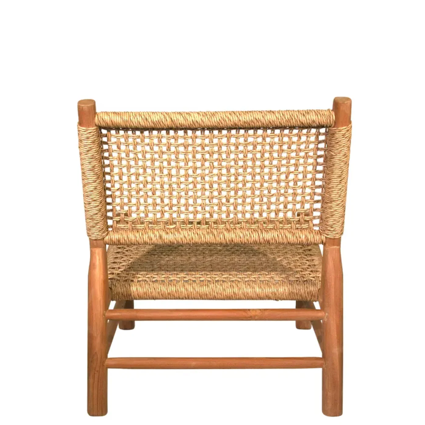 Andrea Woven Teak Wood Lounge Chair - Image 4