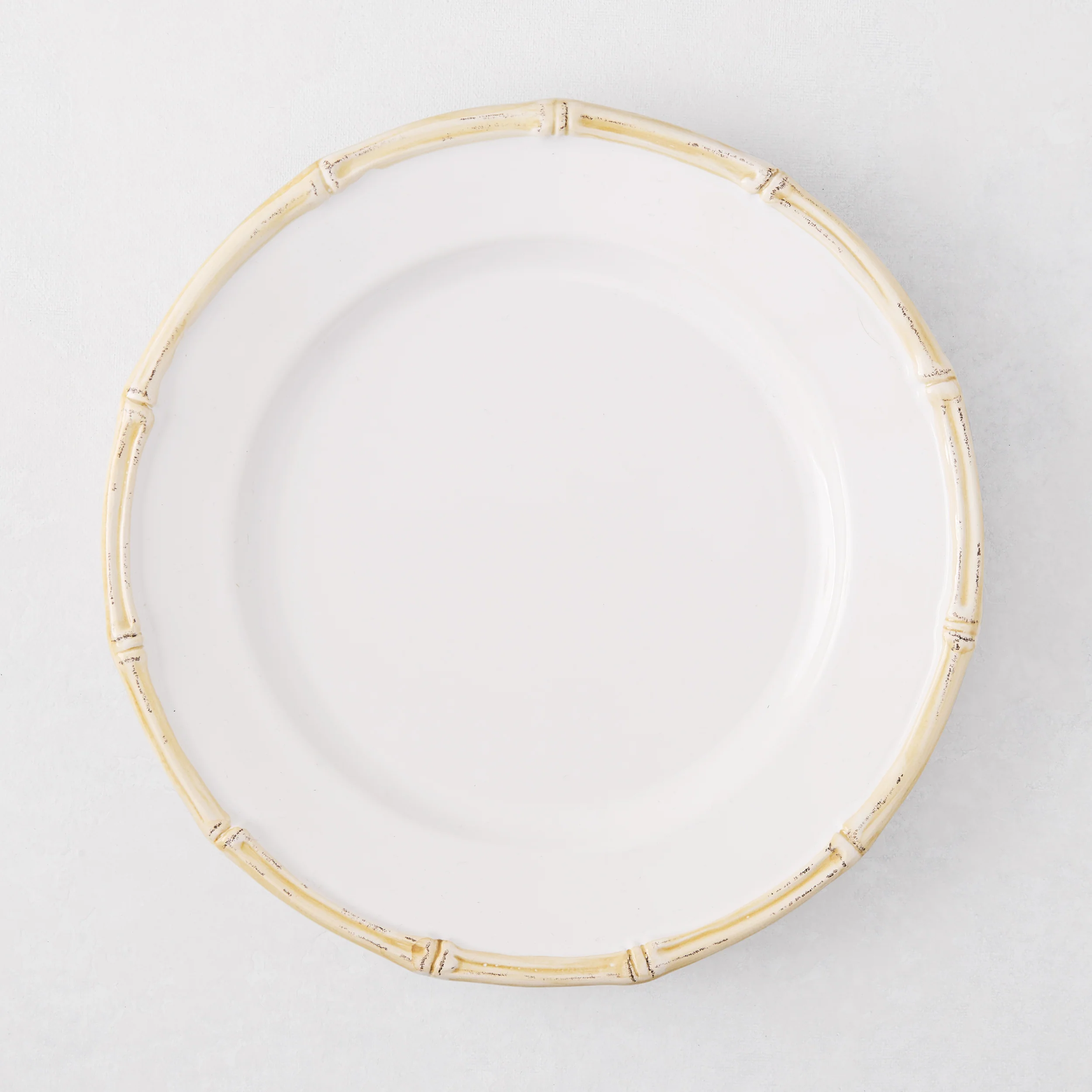 Bamboo Ceramic Salad Plate with Natural Edge