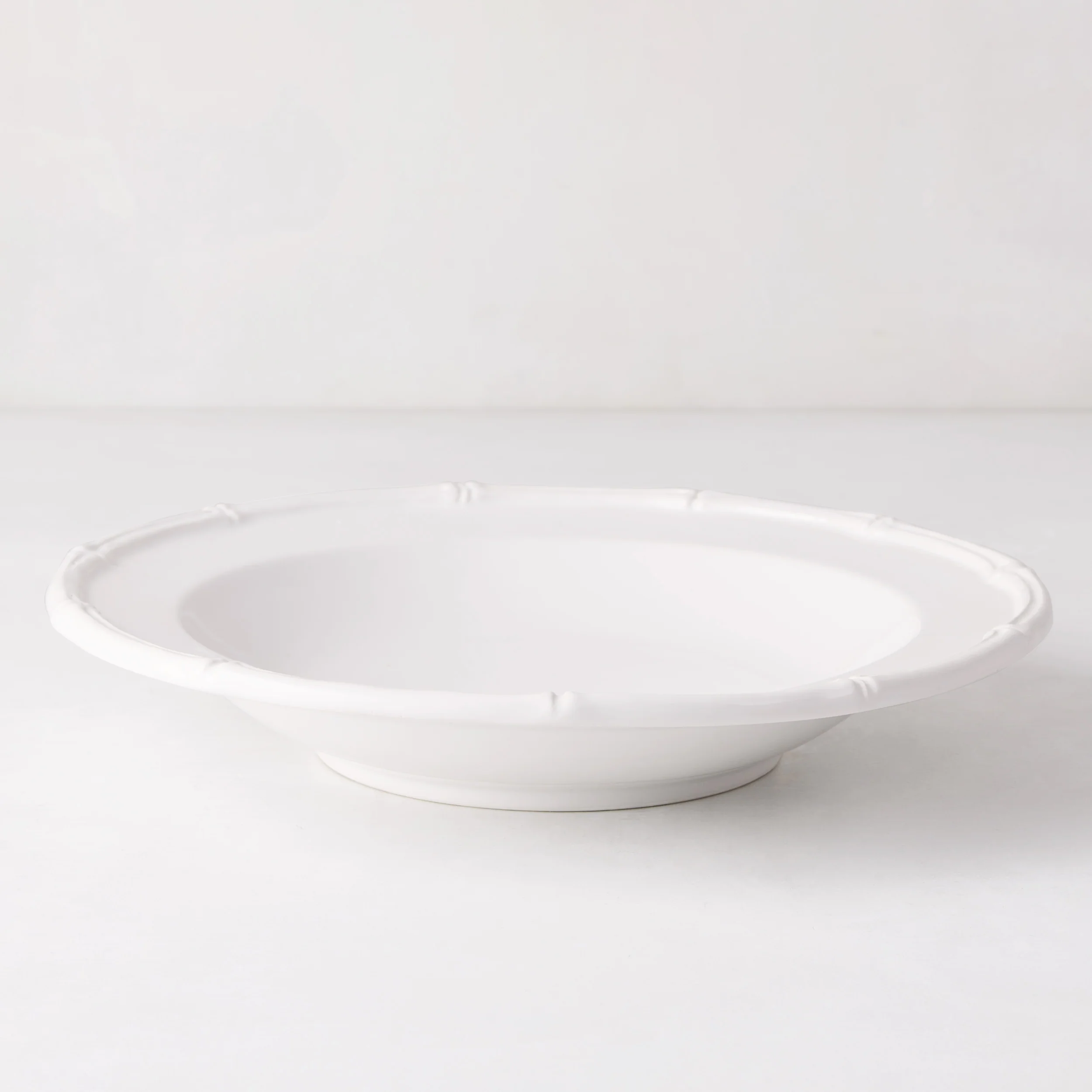 Bamboo White Ceramic Soup Bowl