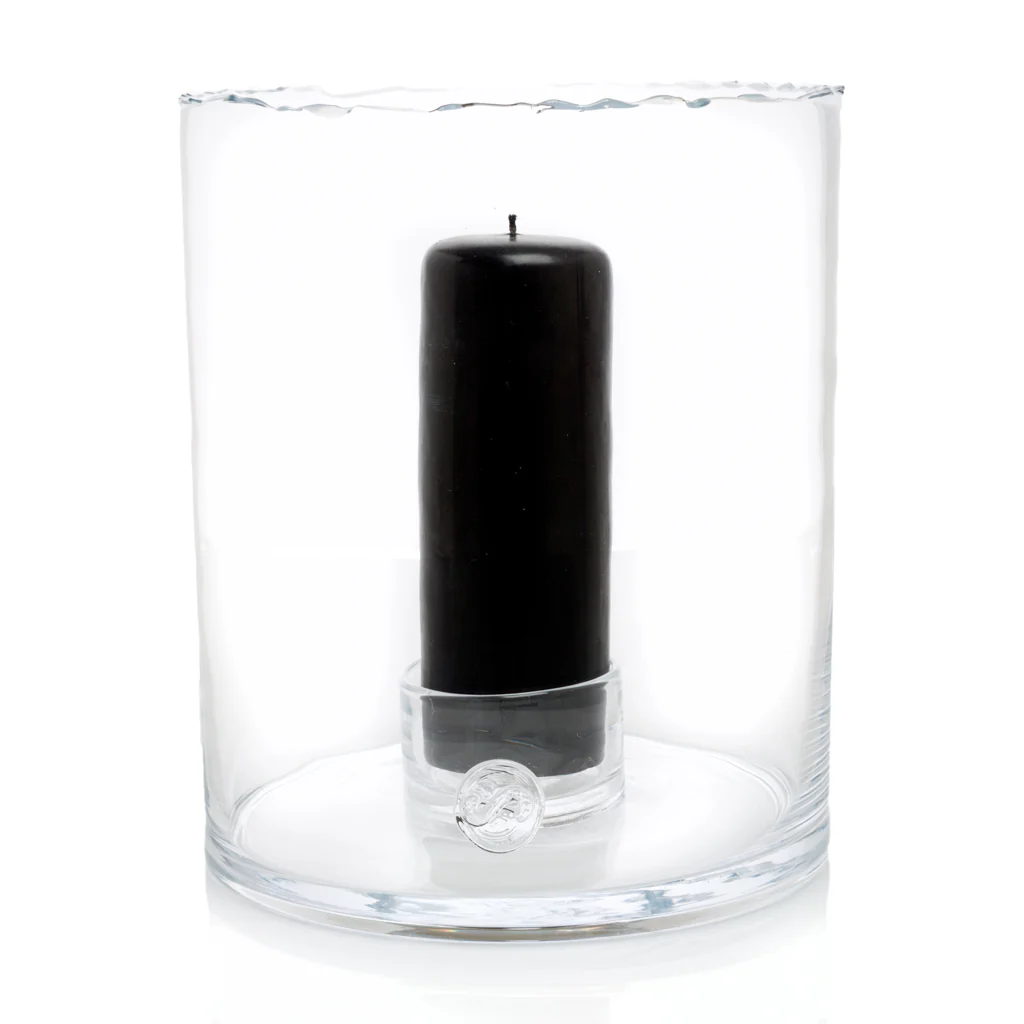 Bob Scissor-Cut Glass Hurricane Candle Holder
