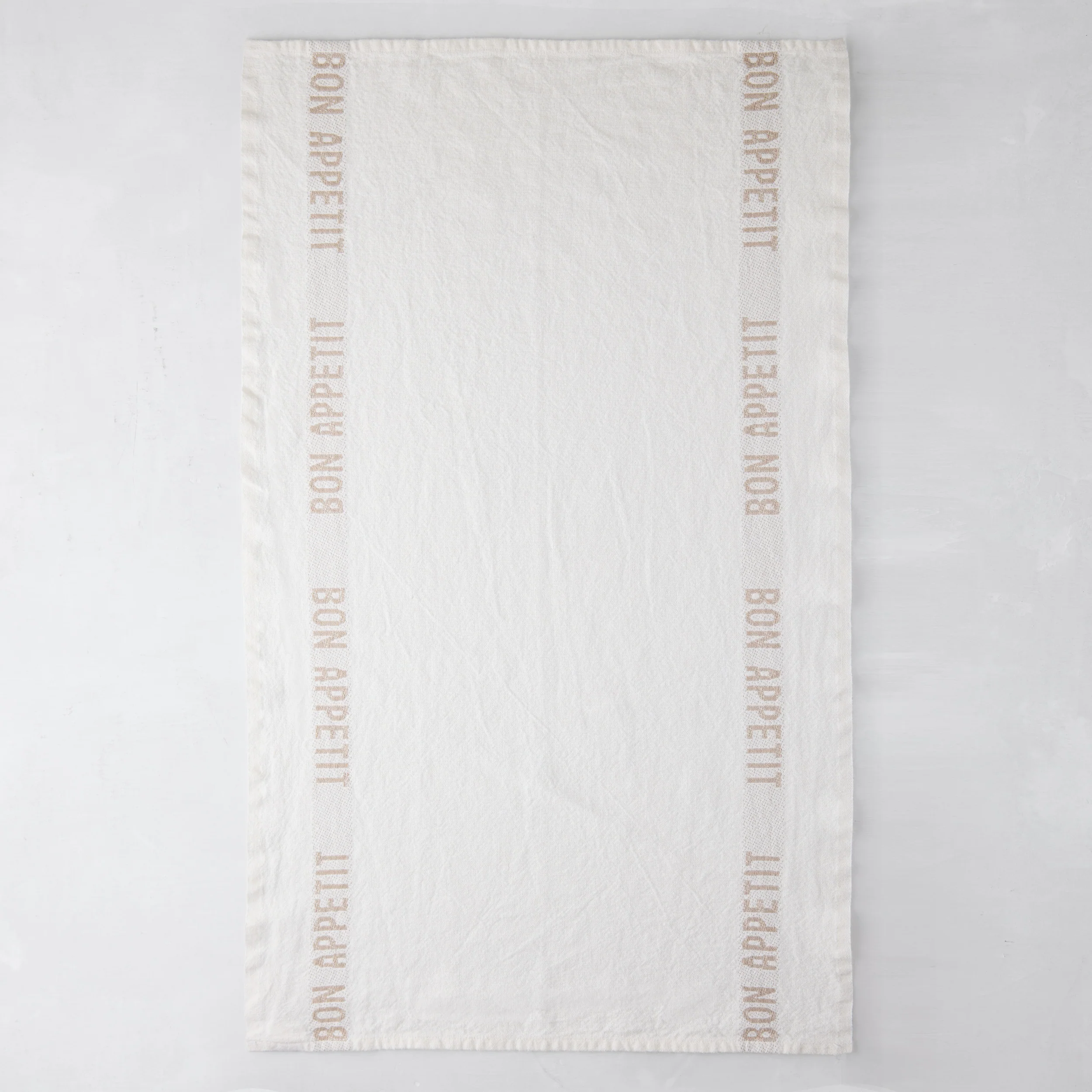Khaki "Bon Appetit" Linen Hand Towels, Set of 2 - Image 3