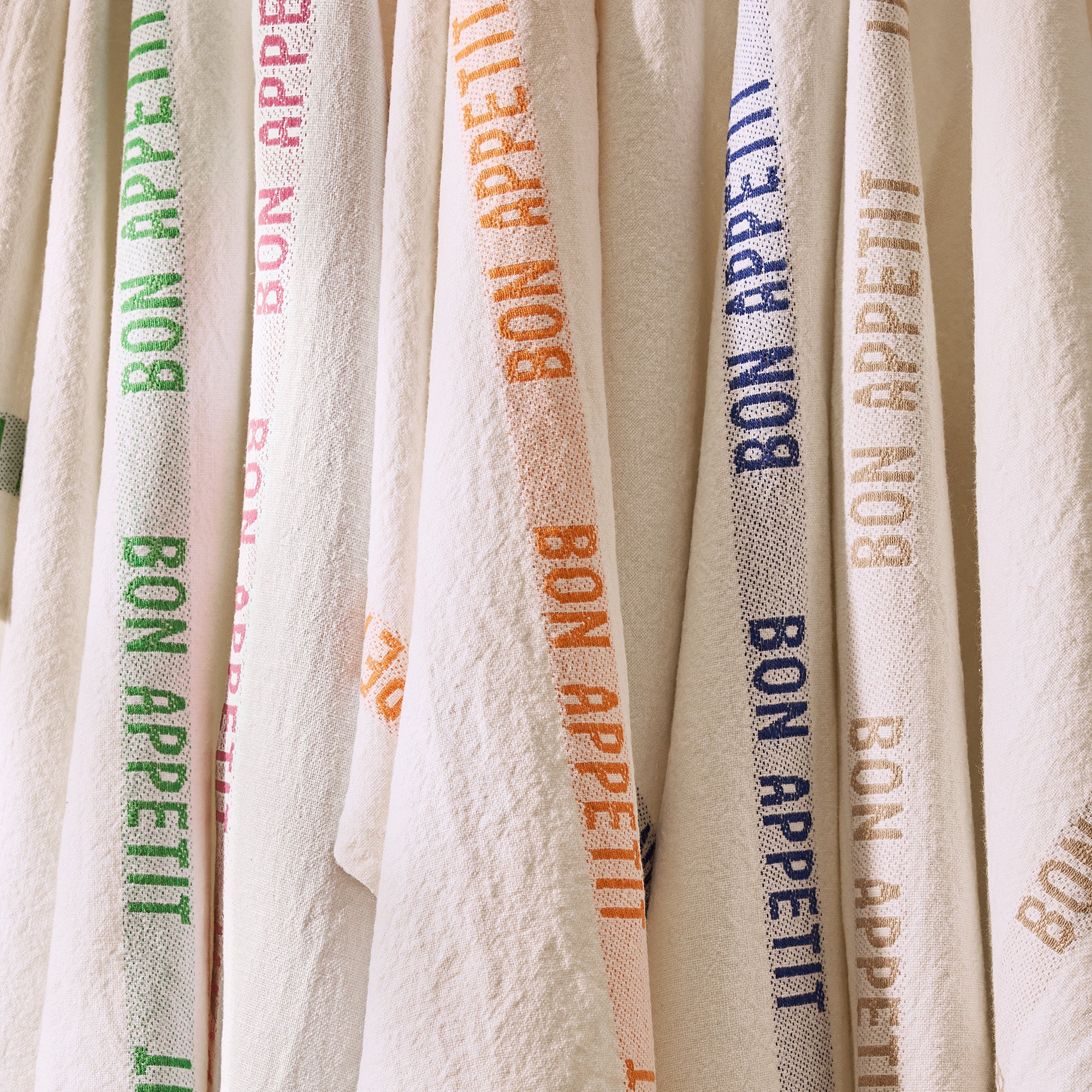 Blue "Bon Appetit" Linen Hand Towels, Set of 2 - Image 2