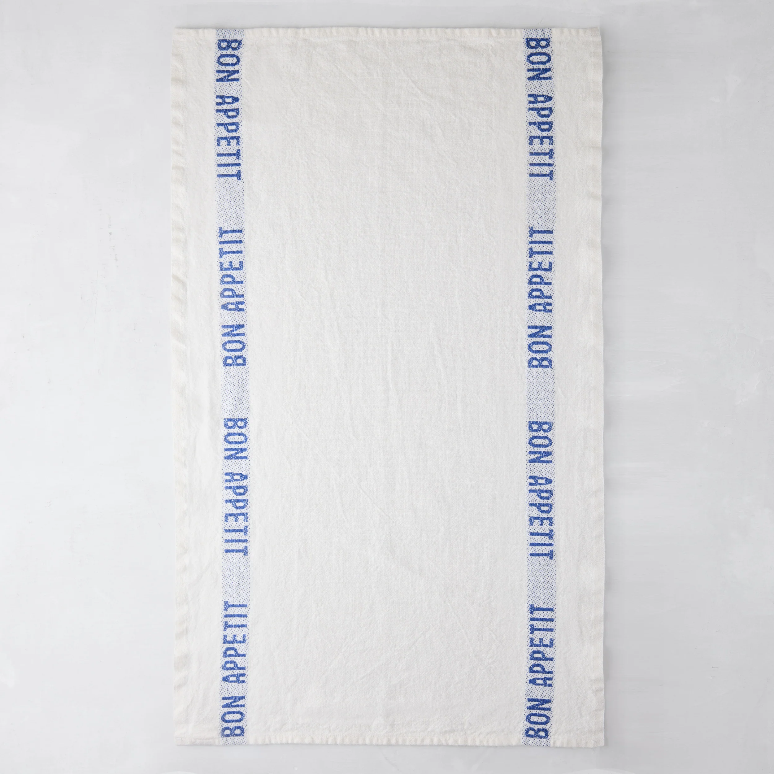 Blue "Bon Appetit" Linen Hand Towels, Set of 2 - Image 3