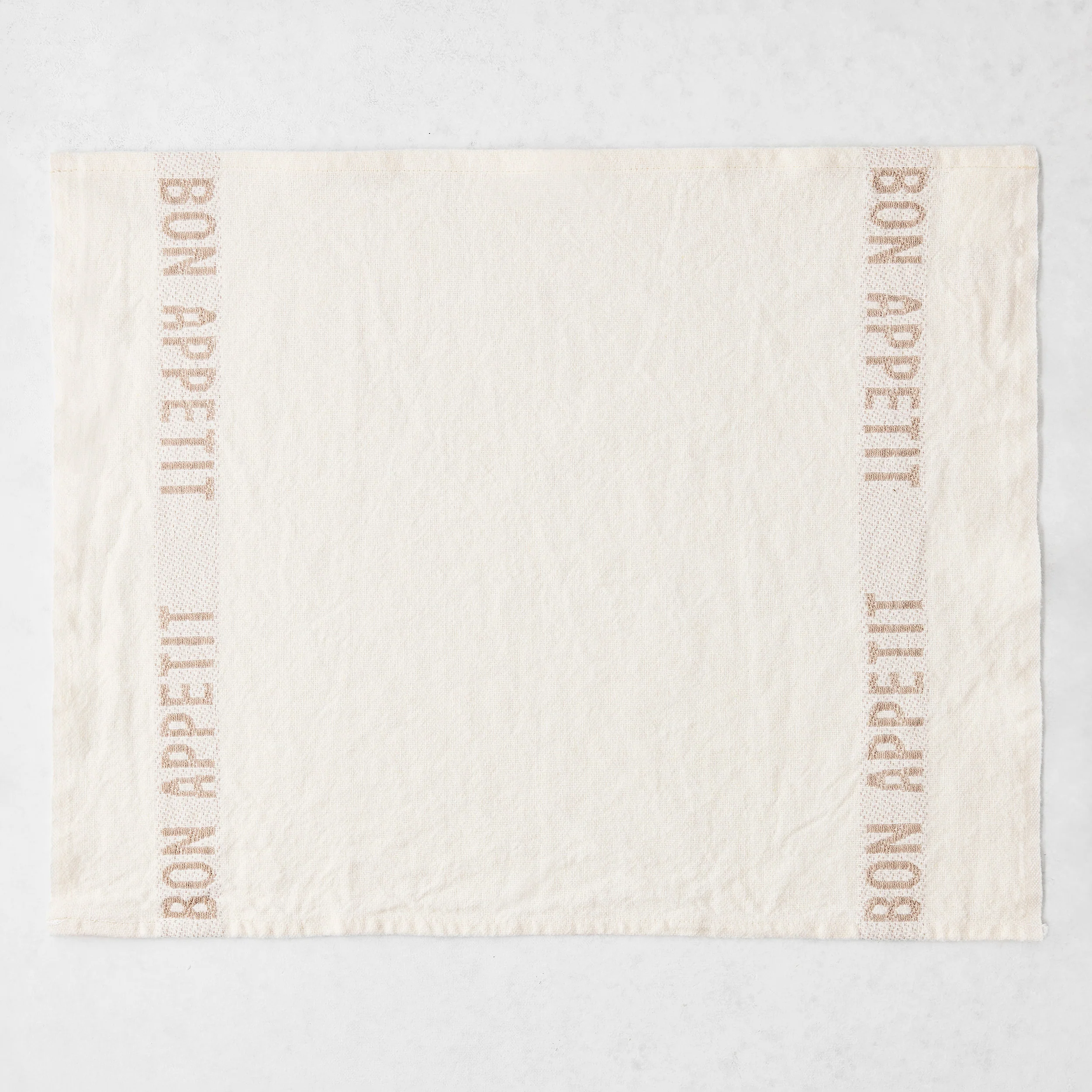 Khaki "Bon Appetit" White Linen Napkin - Image 3