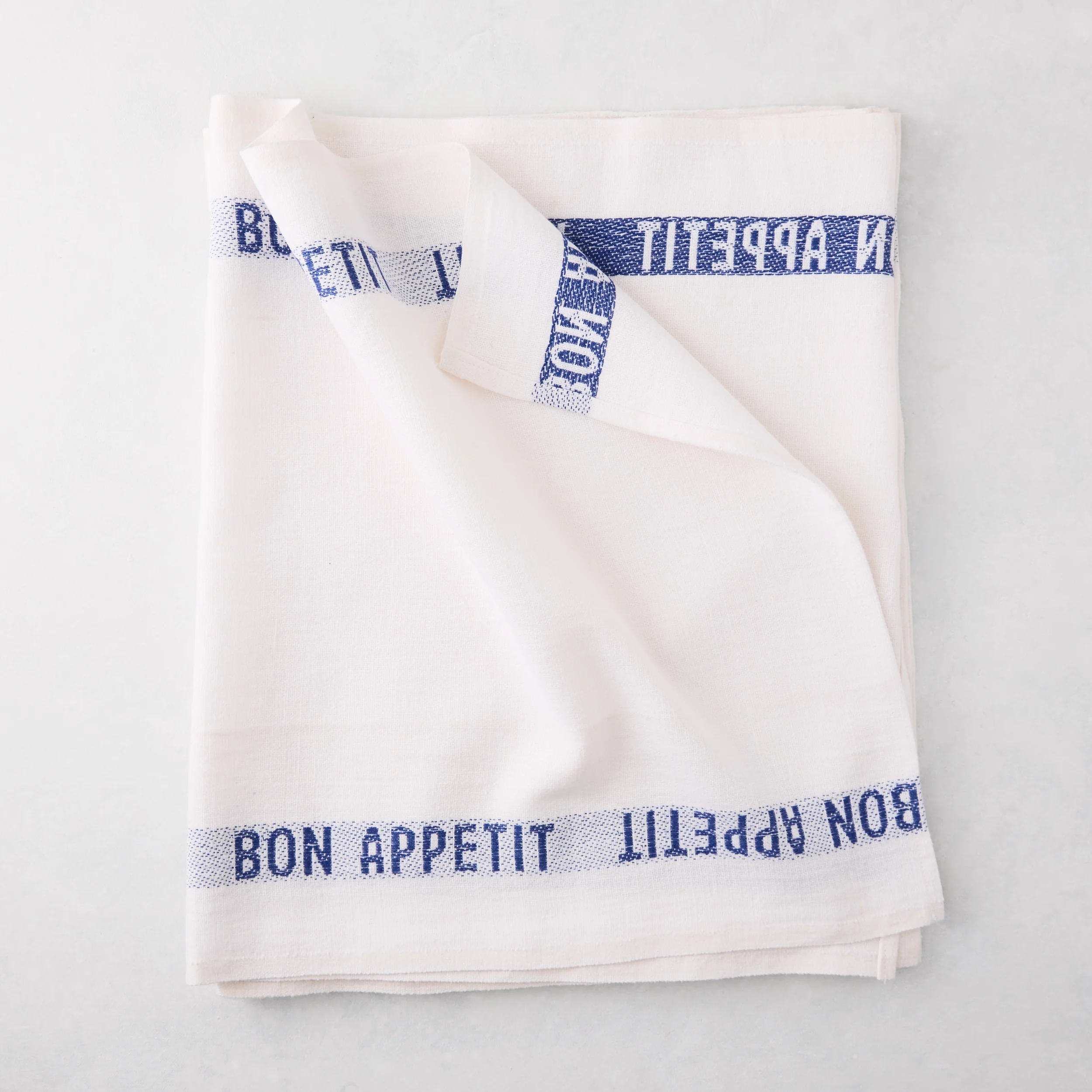 Navy Blue "Bon Appetit" Linen Runner