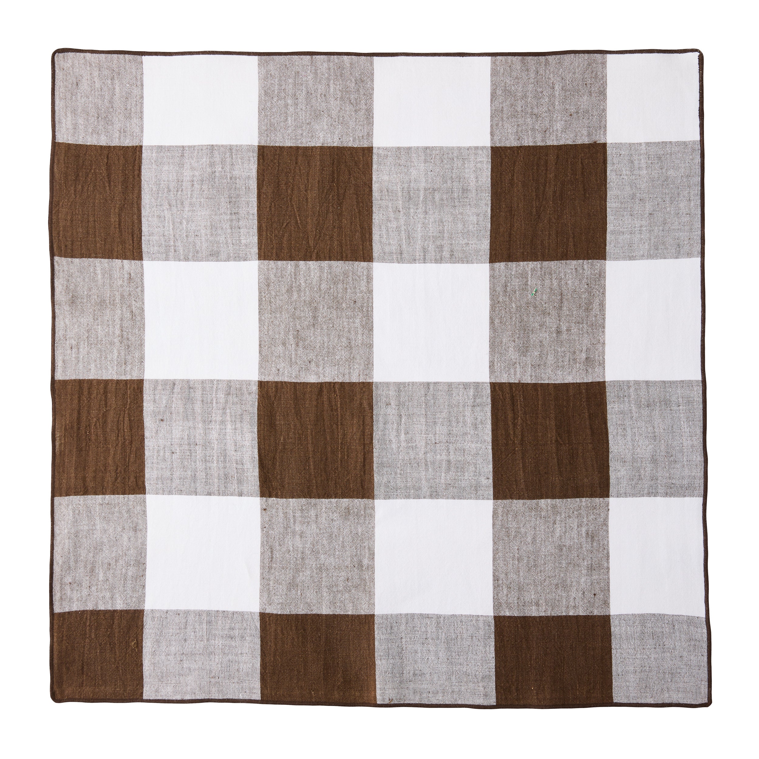 Cocoa Brown Buffalo Check Linen Napkin - Image 4