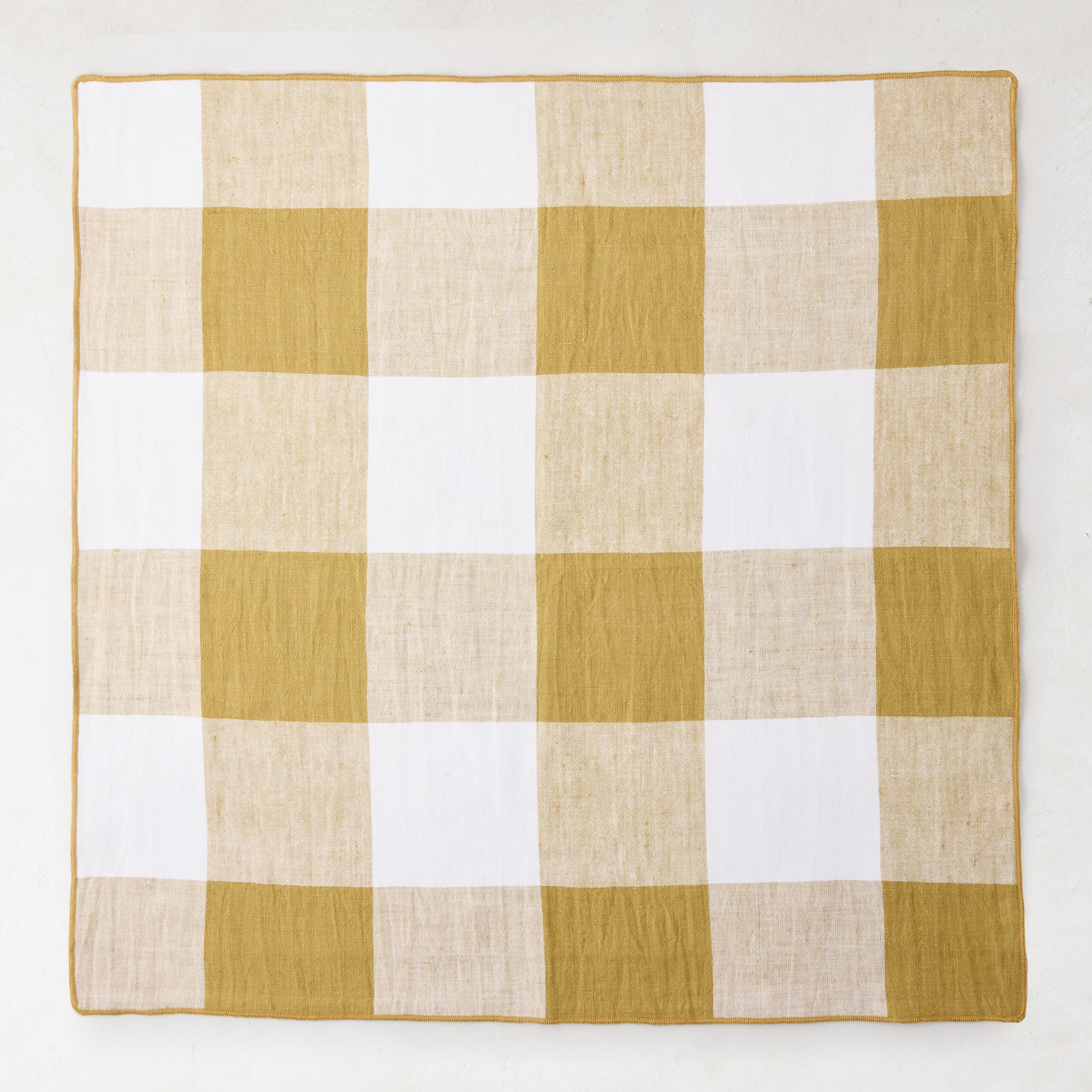 Goldenrod Buffalo Check Linen Napkin - Image 3