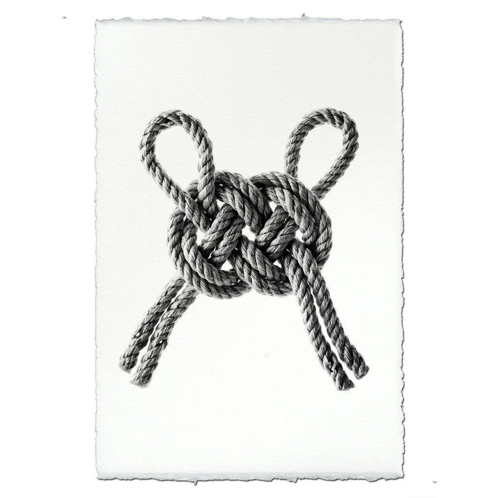 Carrick Double Bend Nautical Knot Handmade Paper Wall Art Print