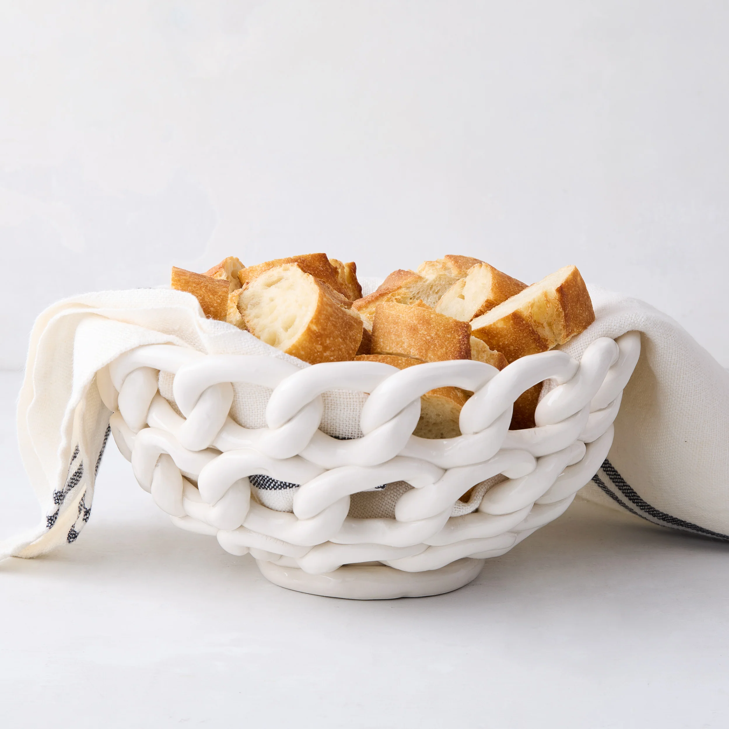 Ceramic Braided Bread Serve Bowl - Image 2