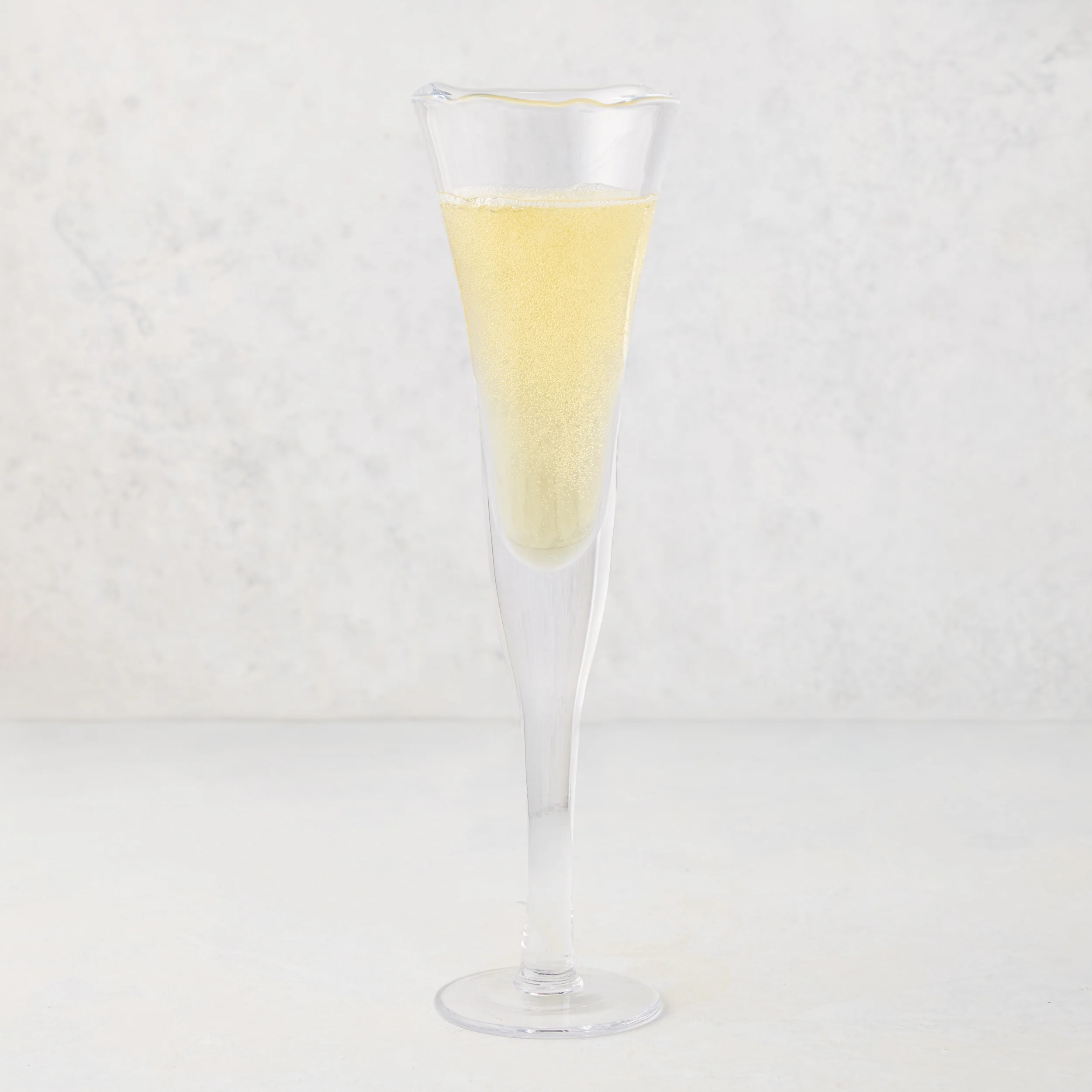 Large Scissor-Cut Glass Champagne Flute, 12 oz.
