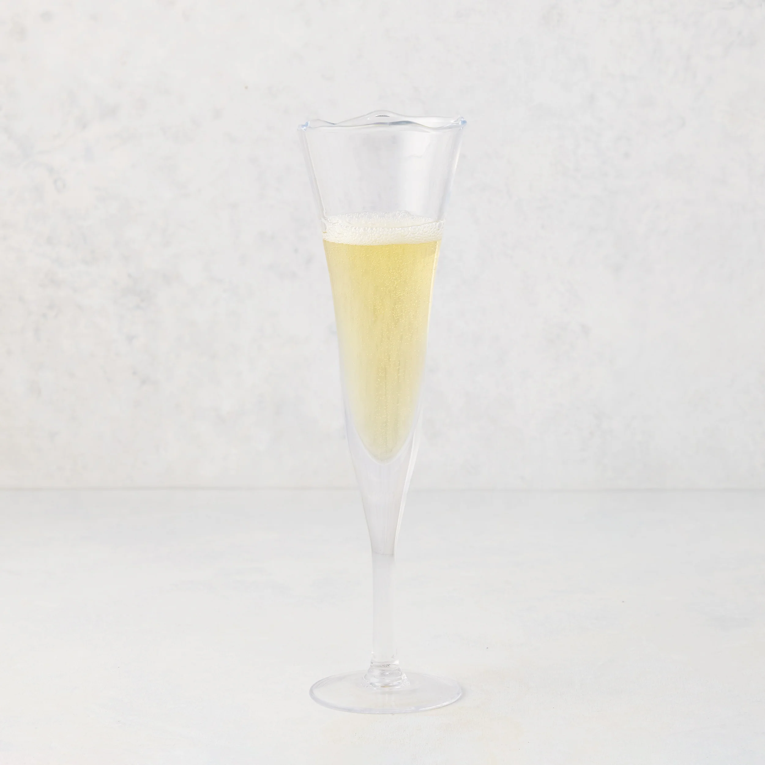 Small Scissor-Cut Glass Champagne Flute, 10 oz.