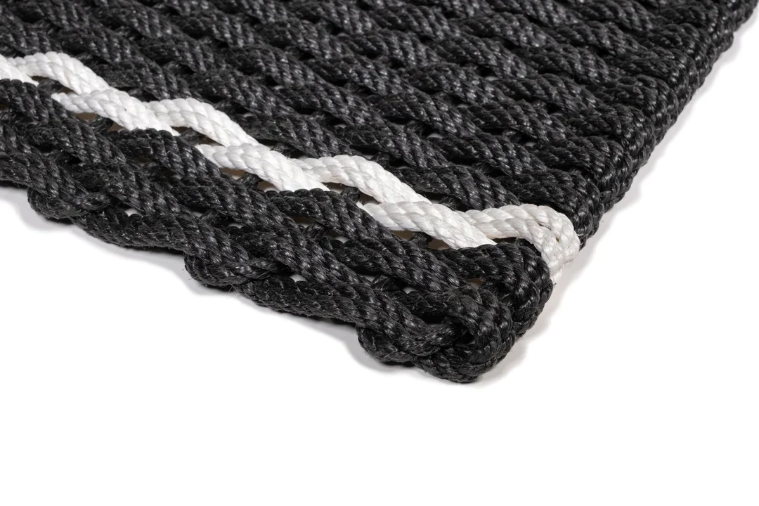 Charcoal with White Pearl Stripe Rope Doormat - Image 3