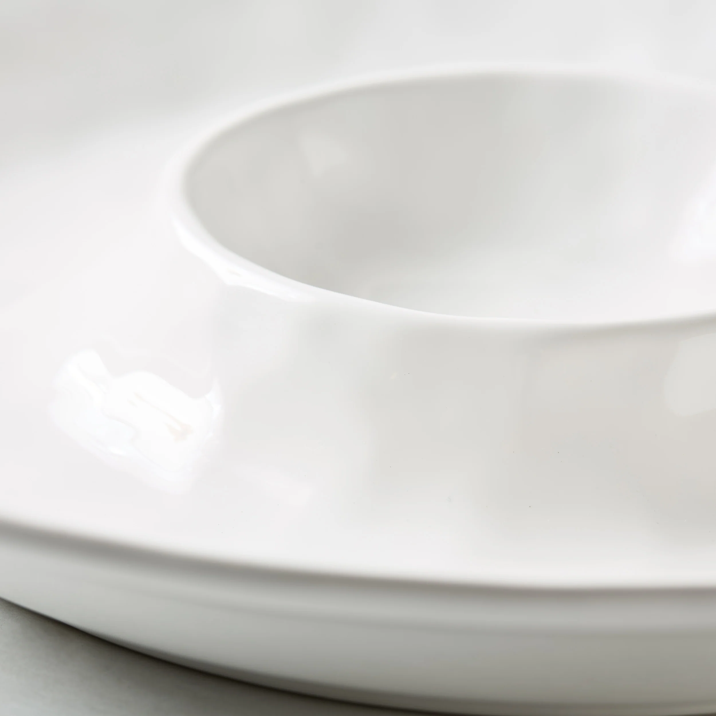 White Ceramic Chip and Dip Serving Platter - Image 3