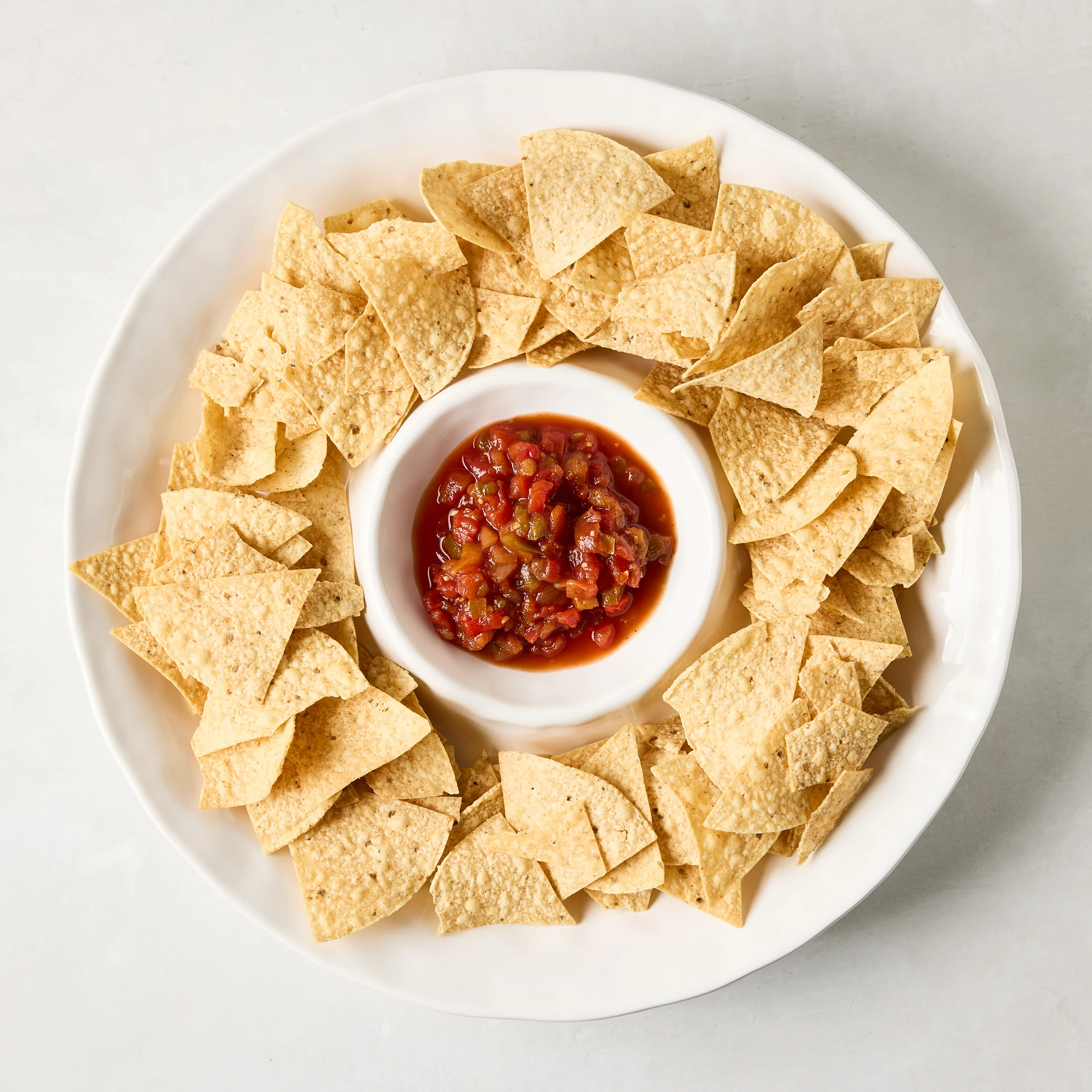 White Ceramic Chip and Dip Serving Platter - Image 4