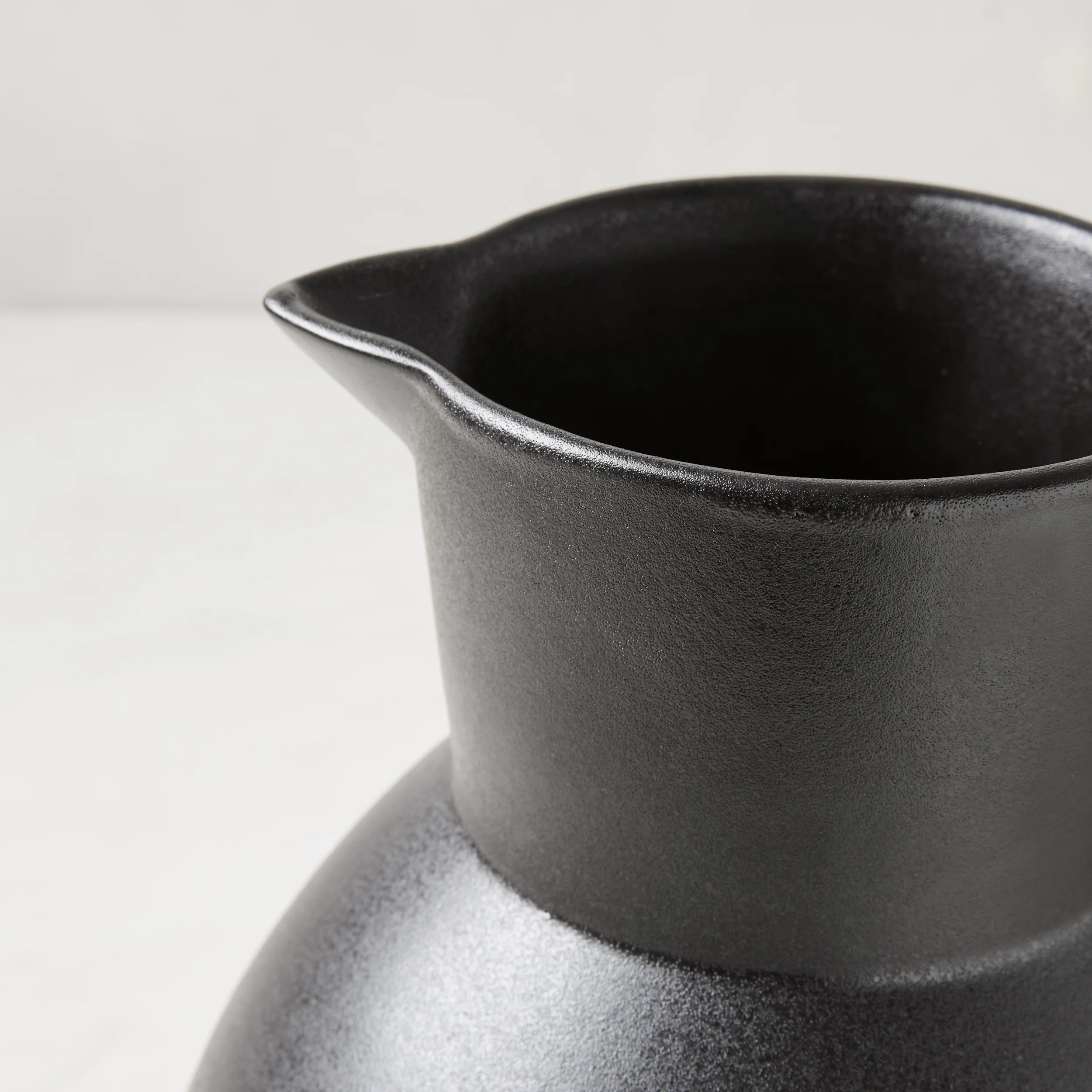 Diane Keaton + Hudson Grace Sculptural Black Stoneware Pitcher - Image 3