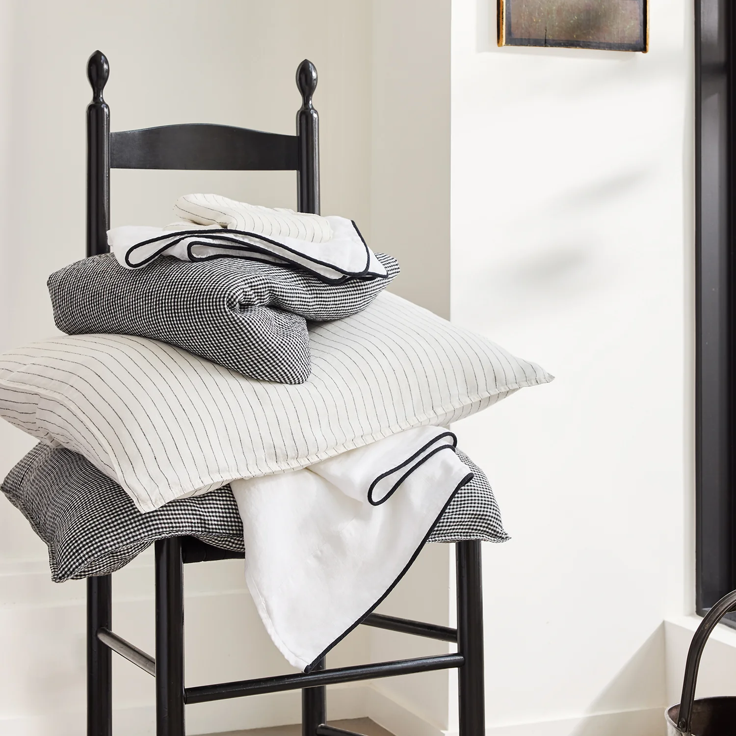 Diane Keaton + Hudson Grace Petite Gingham Linen Pillow Shams, Set of 2 - Image 3