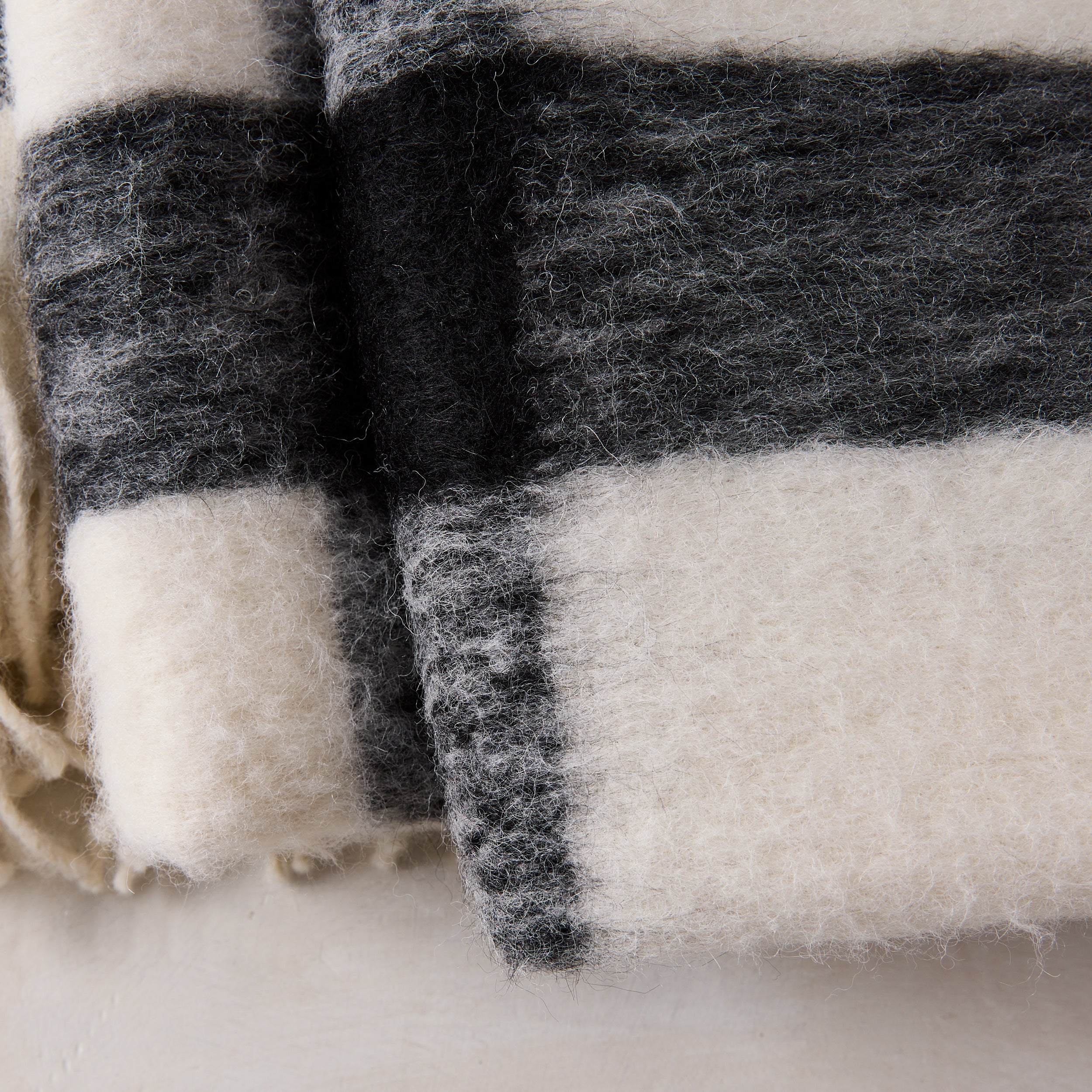 Diane Keaton + Hudson Grace Black Buffalo Check Alpaca Throw Blanket - Image 3