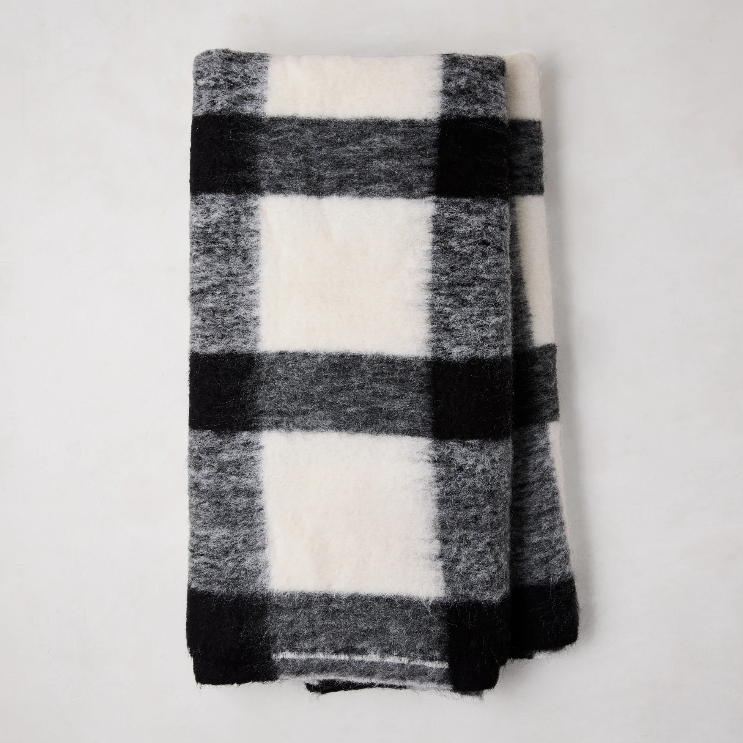 Diane Keaton + Hudson Grace Black Buffalo Check Alpaca Throw Blanket - Image 4
