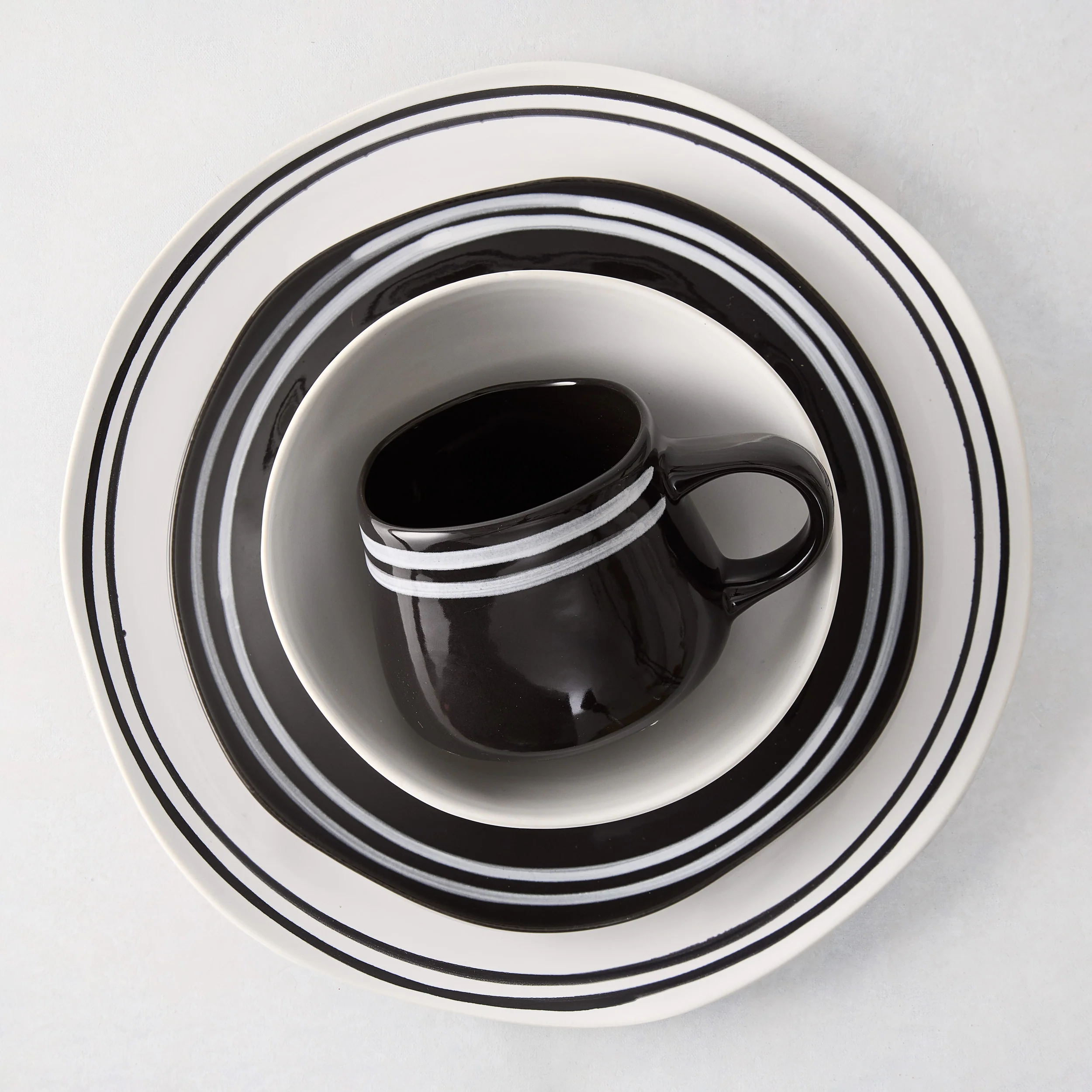 Diane Keaton + Hudson Grace Draft White Double Stripe Stoneware Mug - Image 3