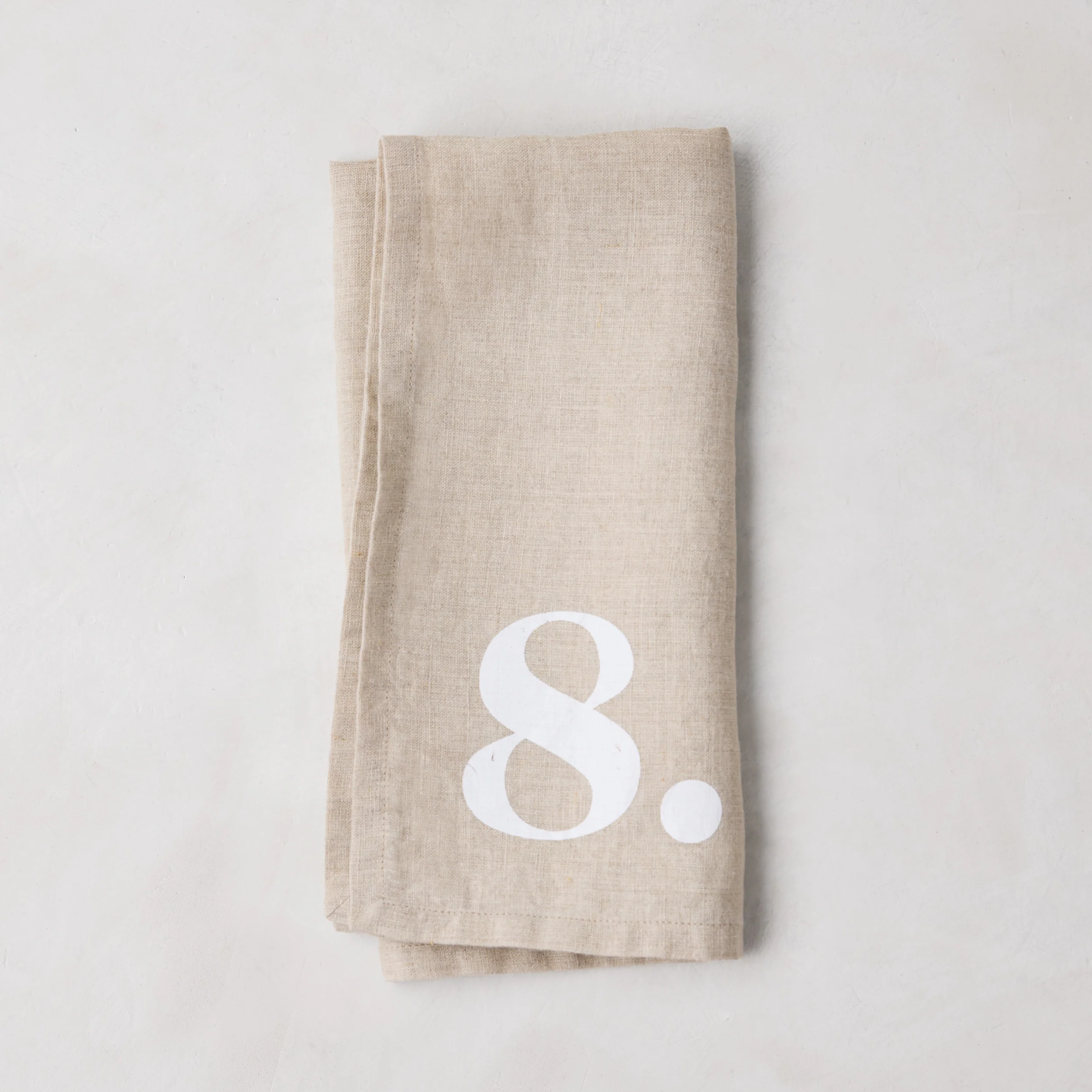 Diane Keaton + Hudson Grace Khaki Linen Numeric Napkins, Set of 8 - Image 10