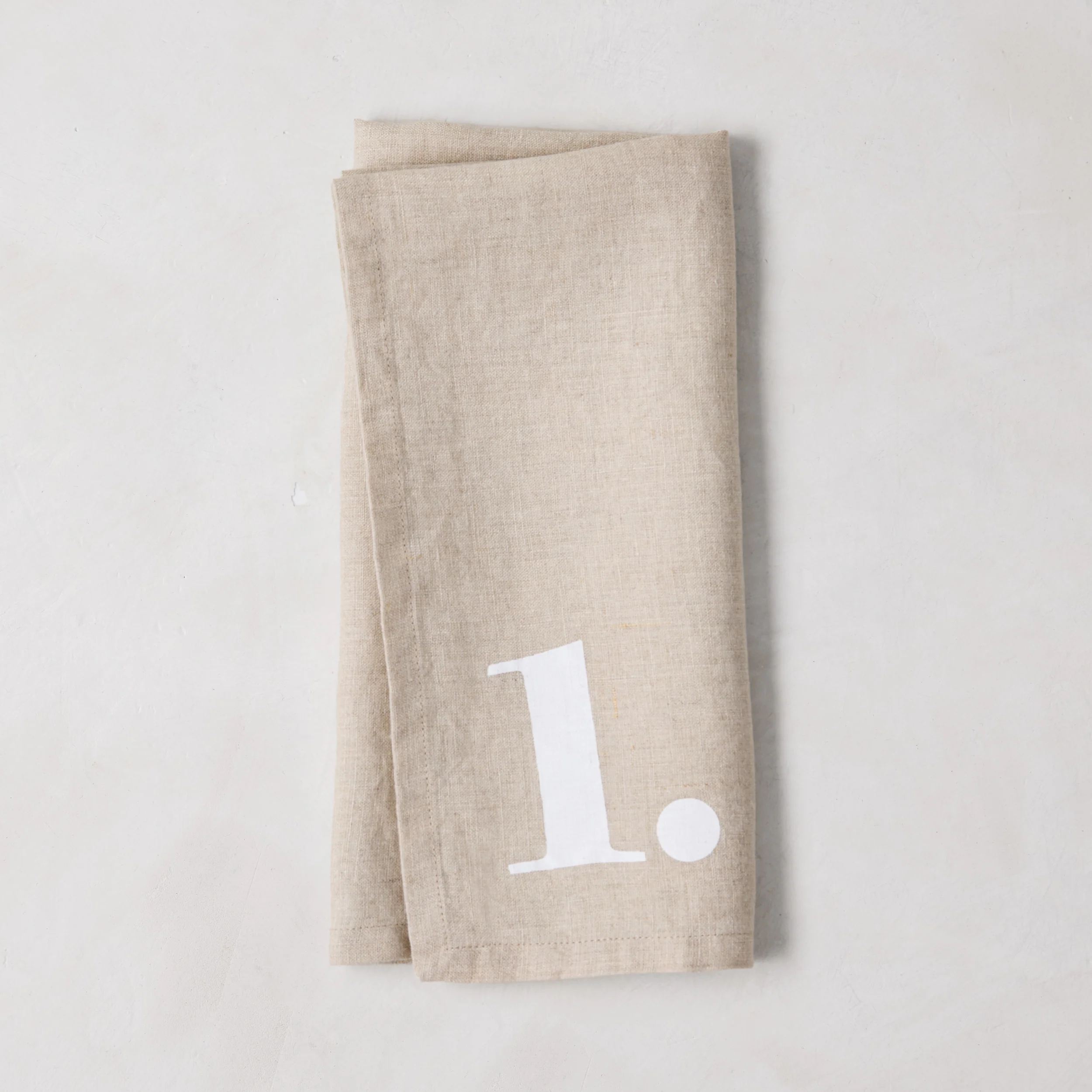 Diane Keaton + Hudson Grace Khaki Linen Numeric Napkins, Set of 8 - Image 3