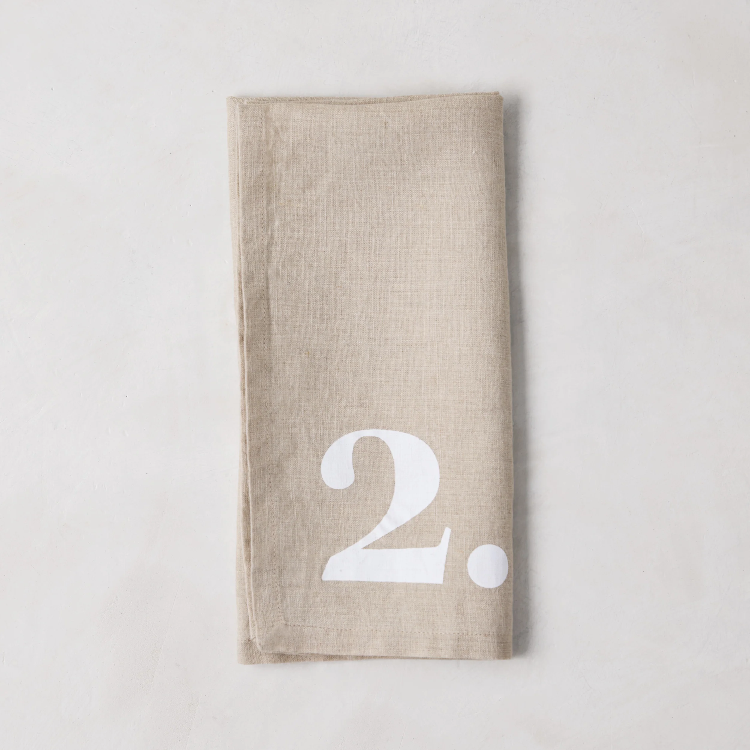 Diane Keaton + Hudson Grace Khaki Linen Numeric Napkins, Set of 8 - Image 4
