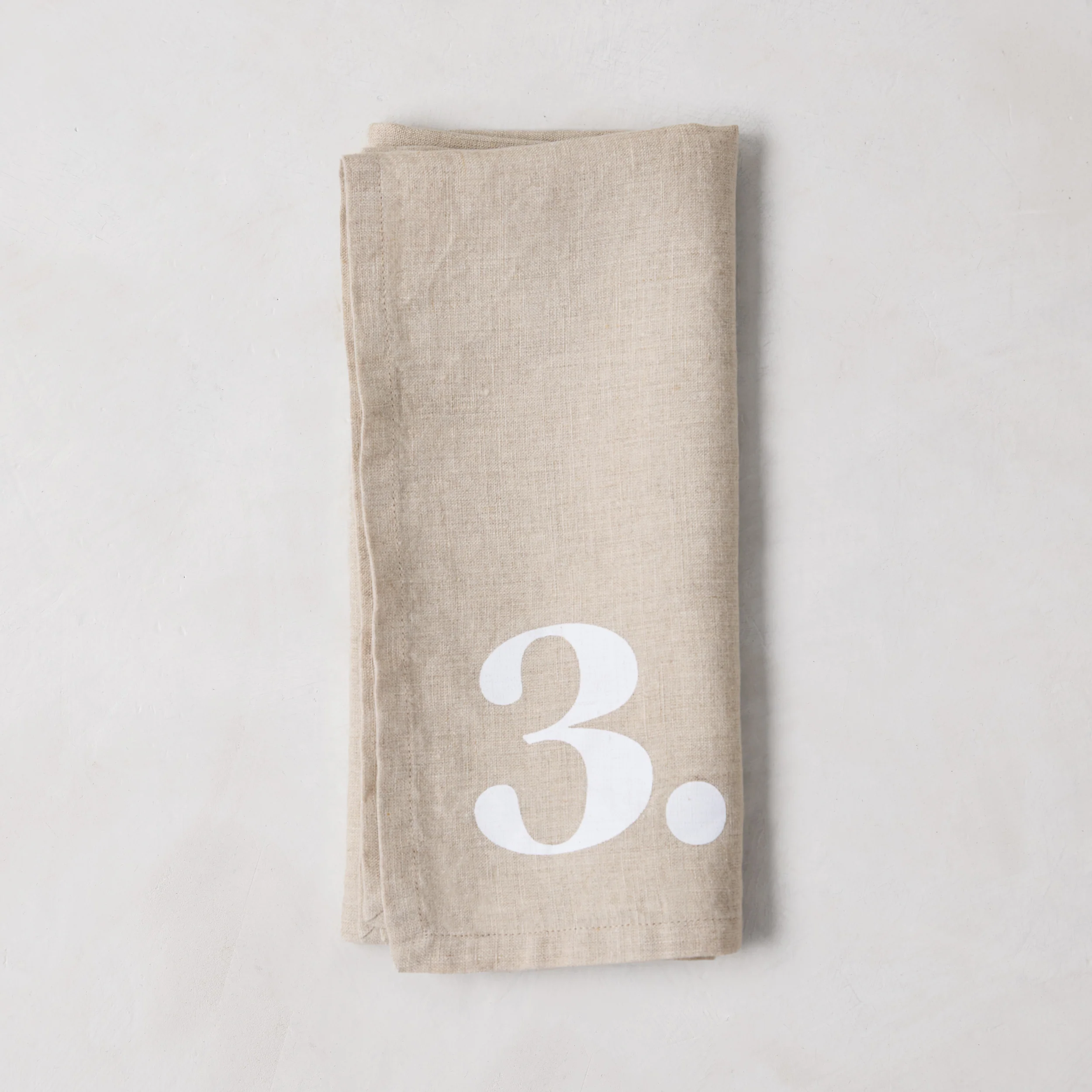 Diane Keaton + Hudson Grace Khaki Linen Numeric Napkins, Set of 8 - Image 5