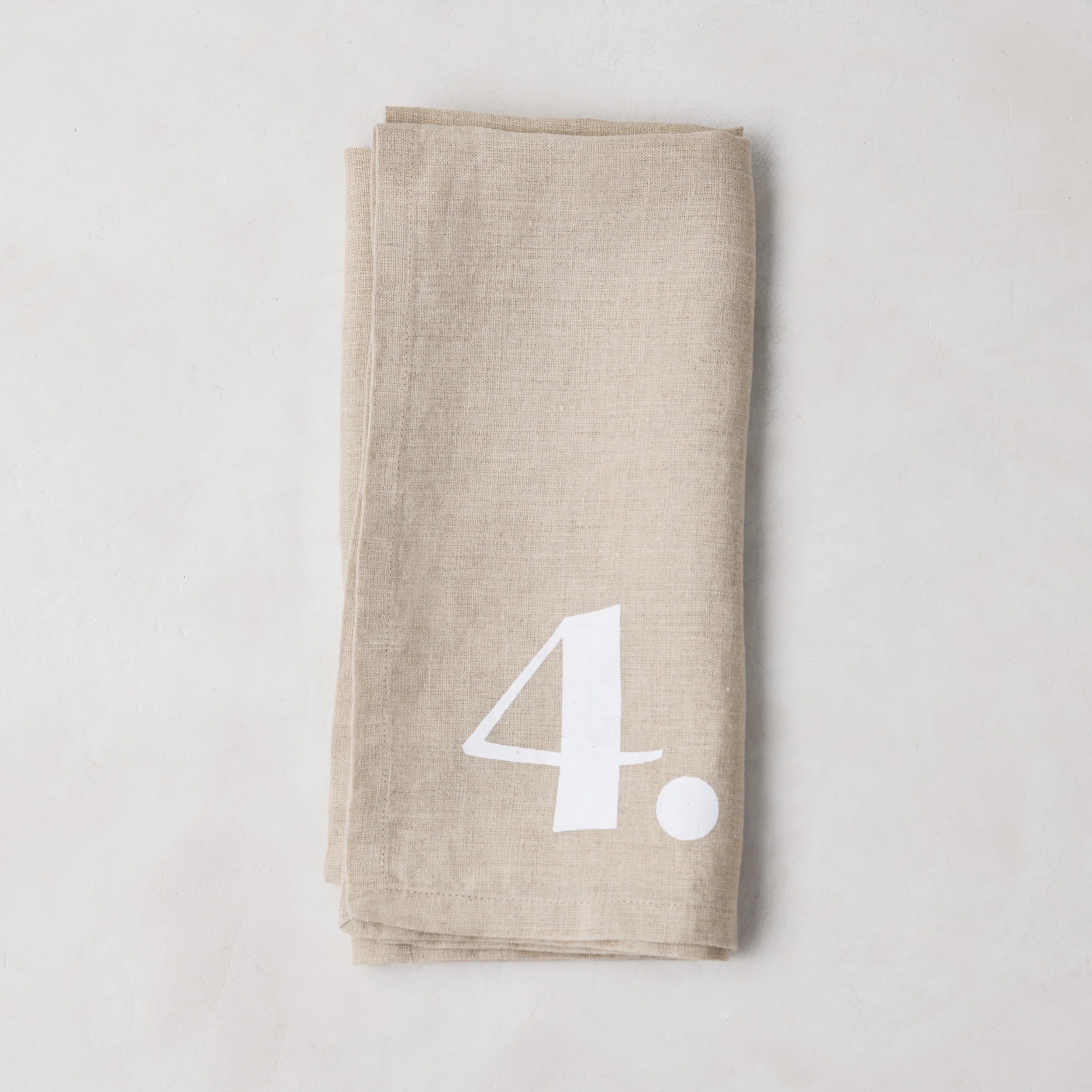 Diane Keaton + Hudson Grace Khaki Linen Numeric Napkins, Set of 8 - Image 6