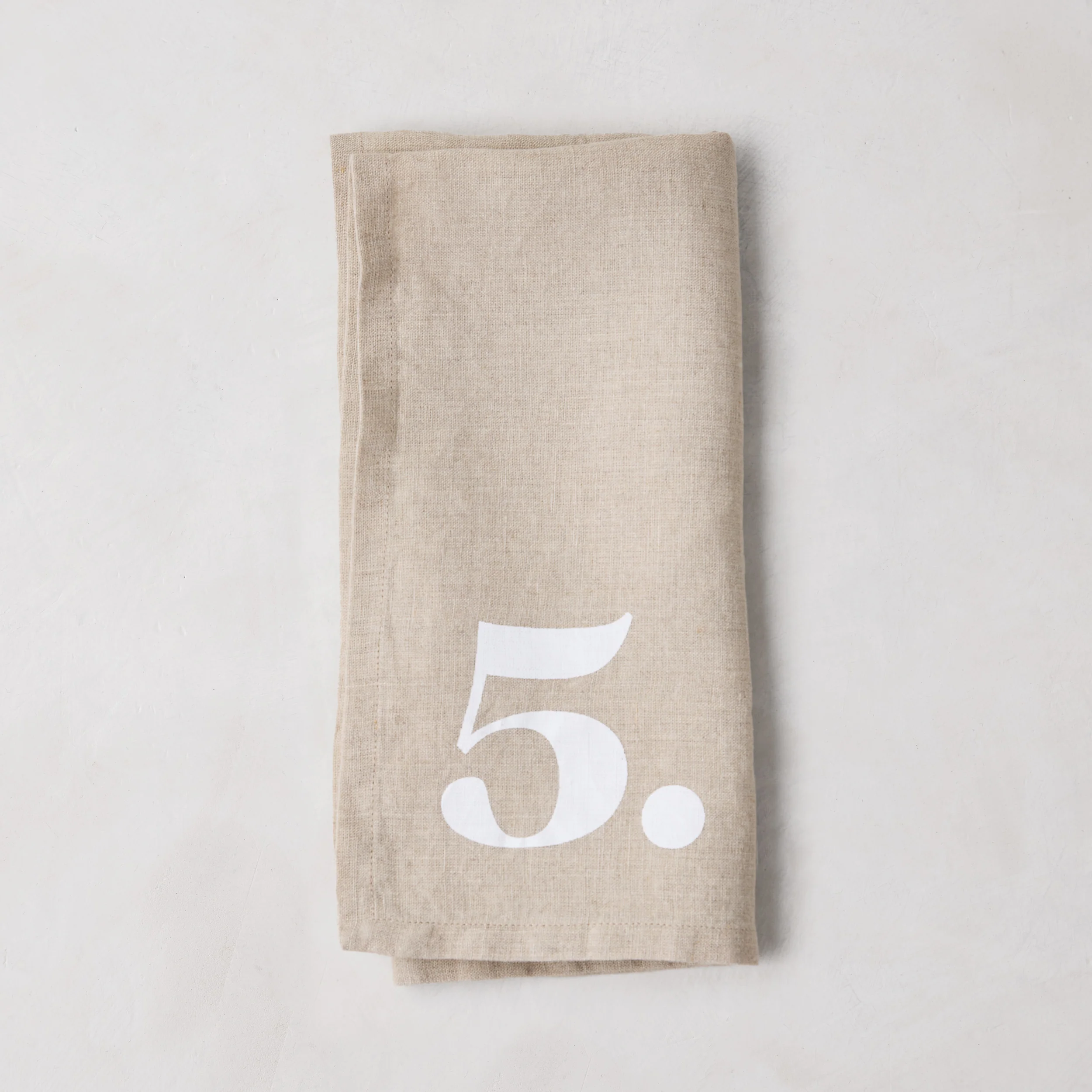 Diane Keaton + Hudson Grace Khaki Linen Numeric Napkins, Set of 8 - Image 7