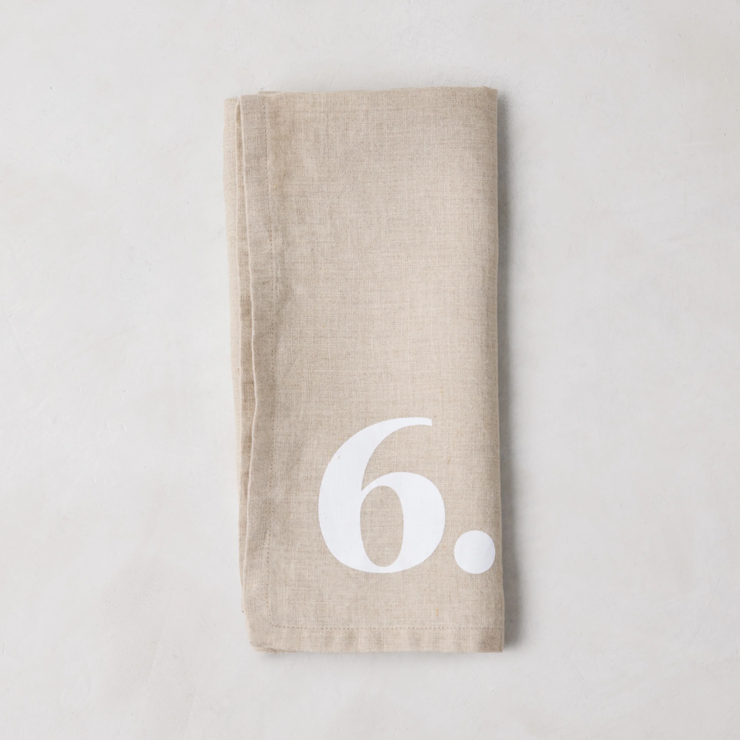 Diane Keaton + Hudson Grace Khaki Linen Numeric Napkins, Set of 8 - Image 8