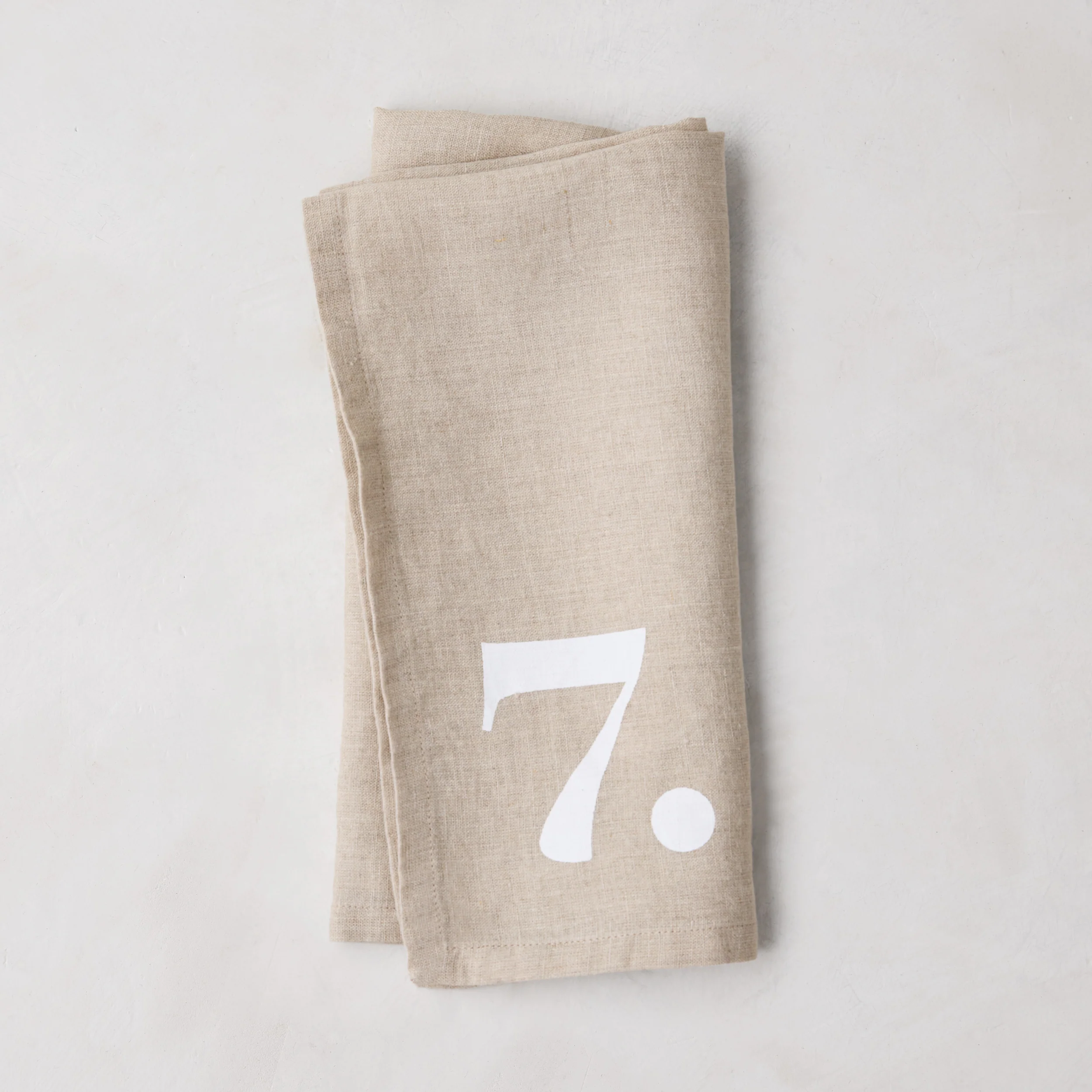 Diane Keaton + Hudson Grace Khaki Linen Numeric Napkins, Set of 8 - Image 9