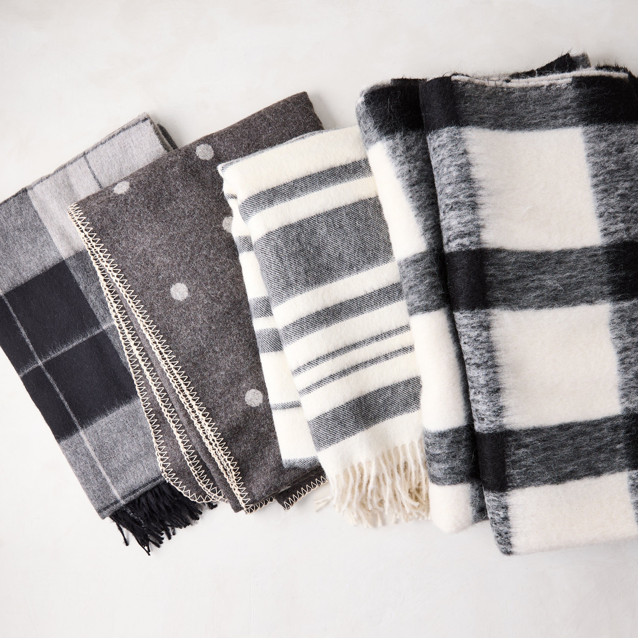 Diane Keaton + Hudson Grace Alpaca Charcoal Plaid Throw Blanket - Image 6