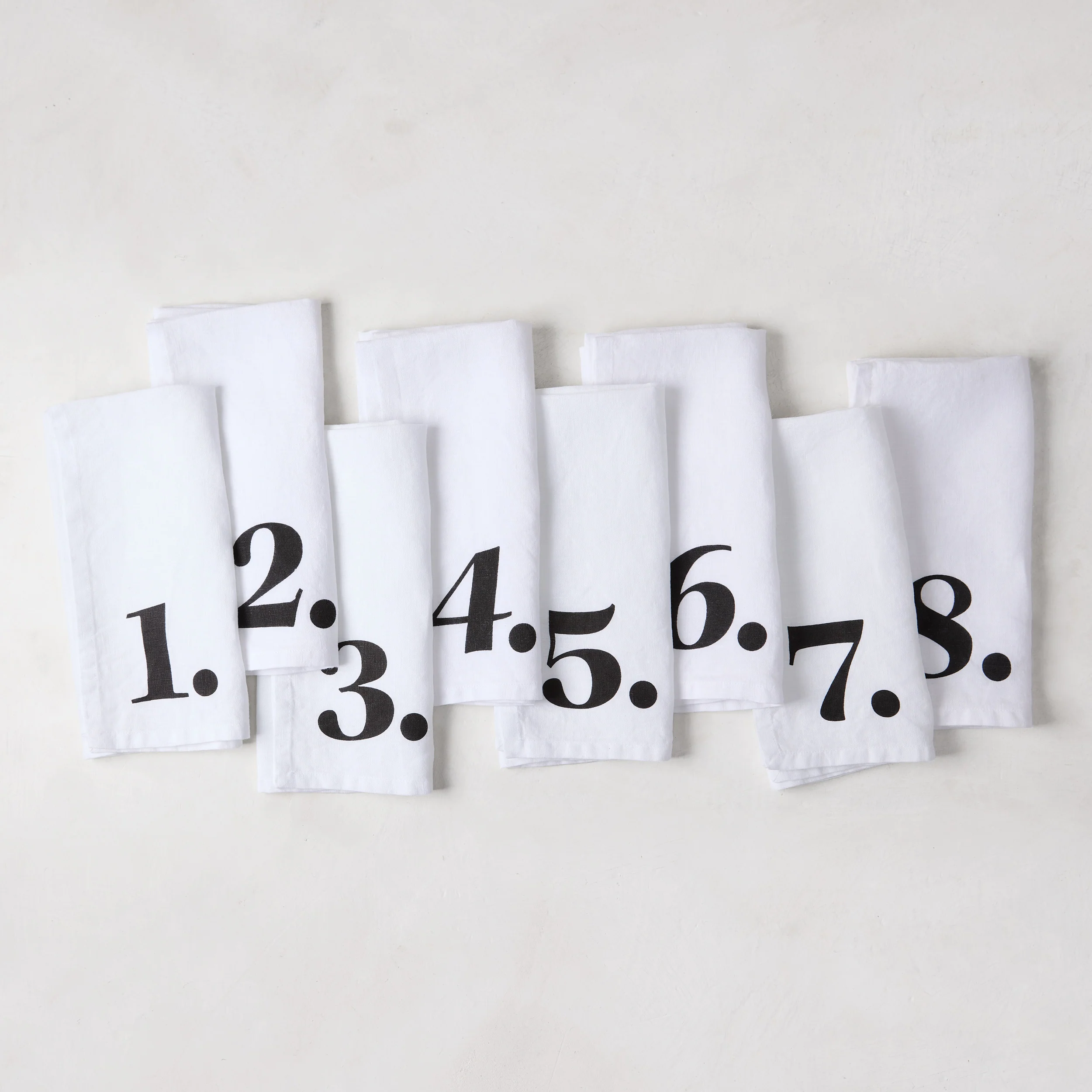 Diane Keaton + Hudson Grace White Linen Numeric Napkins, Set of 8