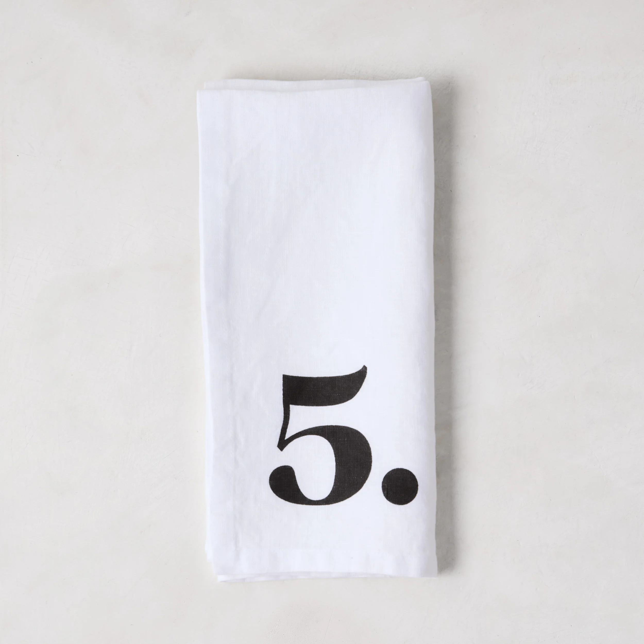 Diane Keaton + Hudson Grace White Linen Numeric Napkins, Set of 8 - Image 6
