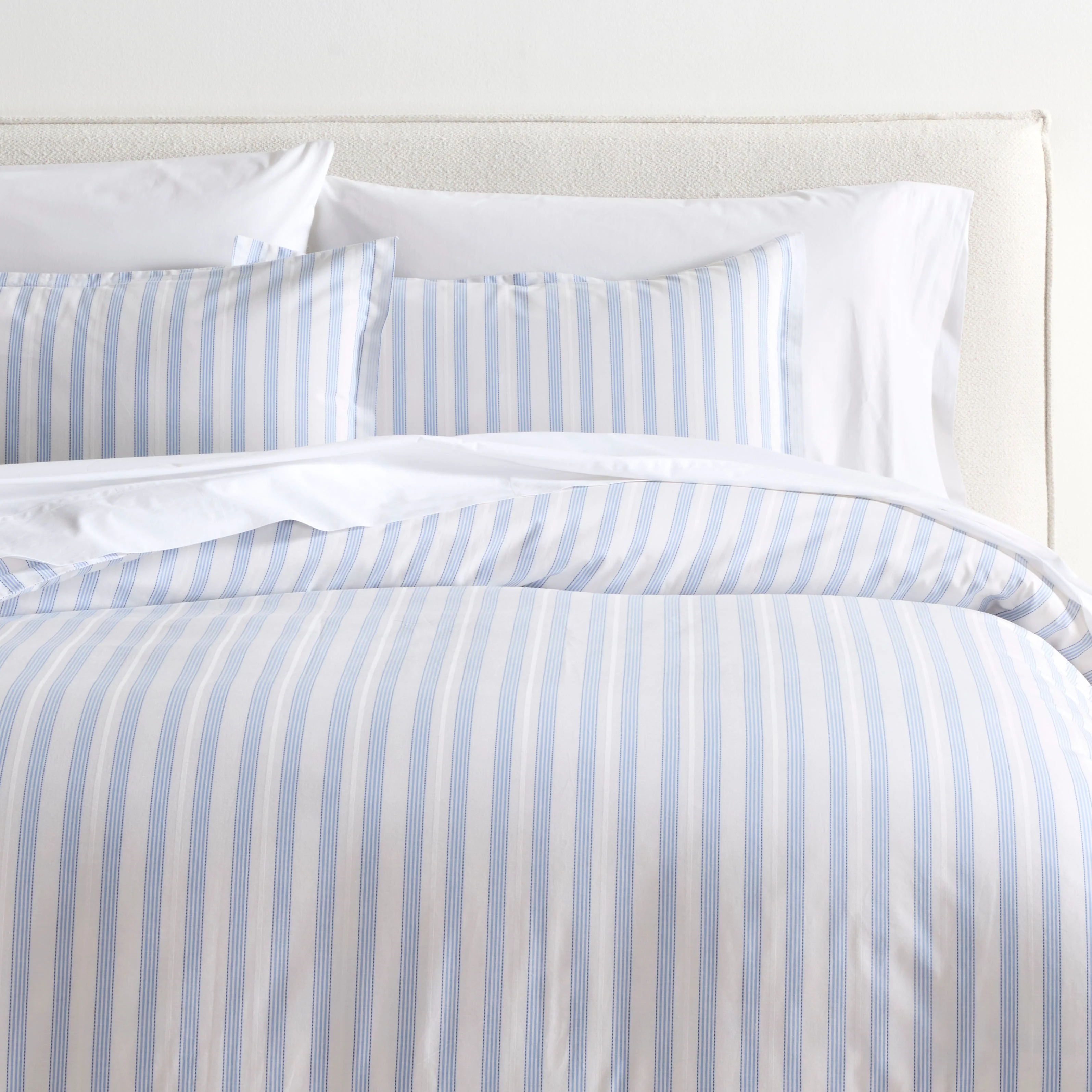 Dobby Blue Stripe Cotton Duvet Set - Image 2
