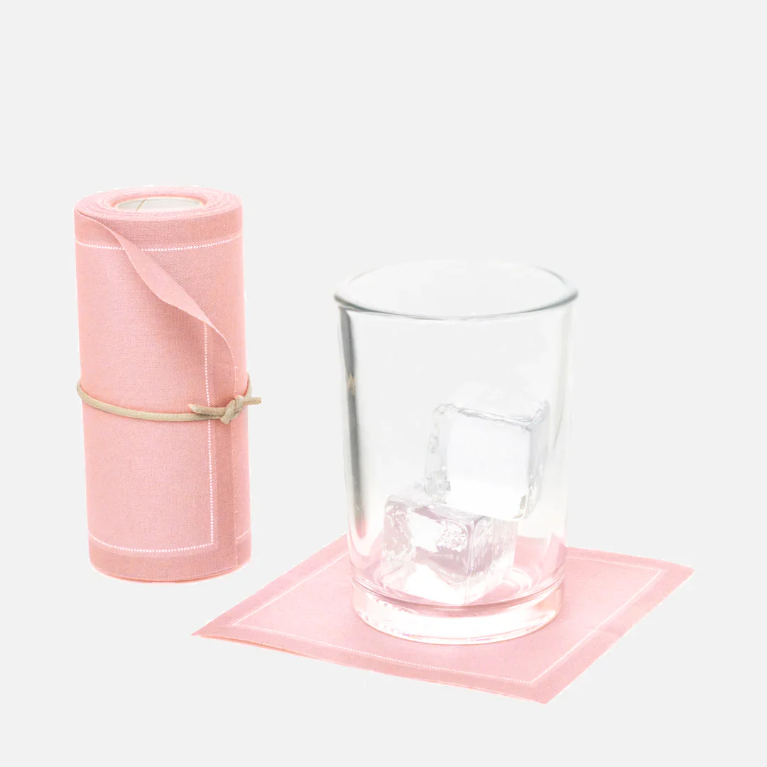 Dusty Pink Tear-Off Cotton Cocktail Napkin, Roll of 50 - Image 3