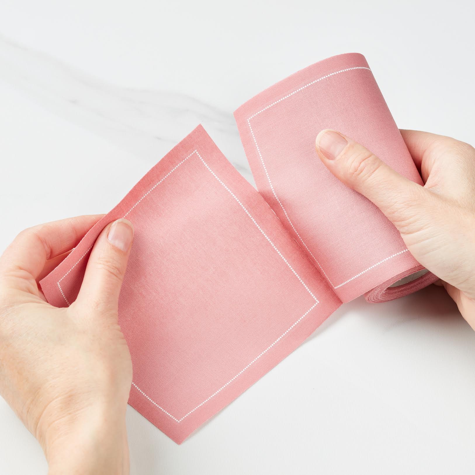 Dusty Pink Tear-Off Cotton Cocktail Napkin, Roll of 50 - Image 4
