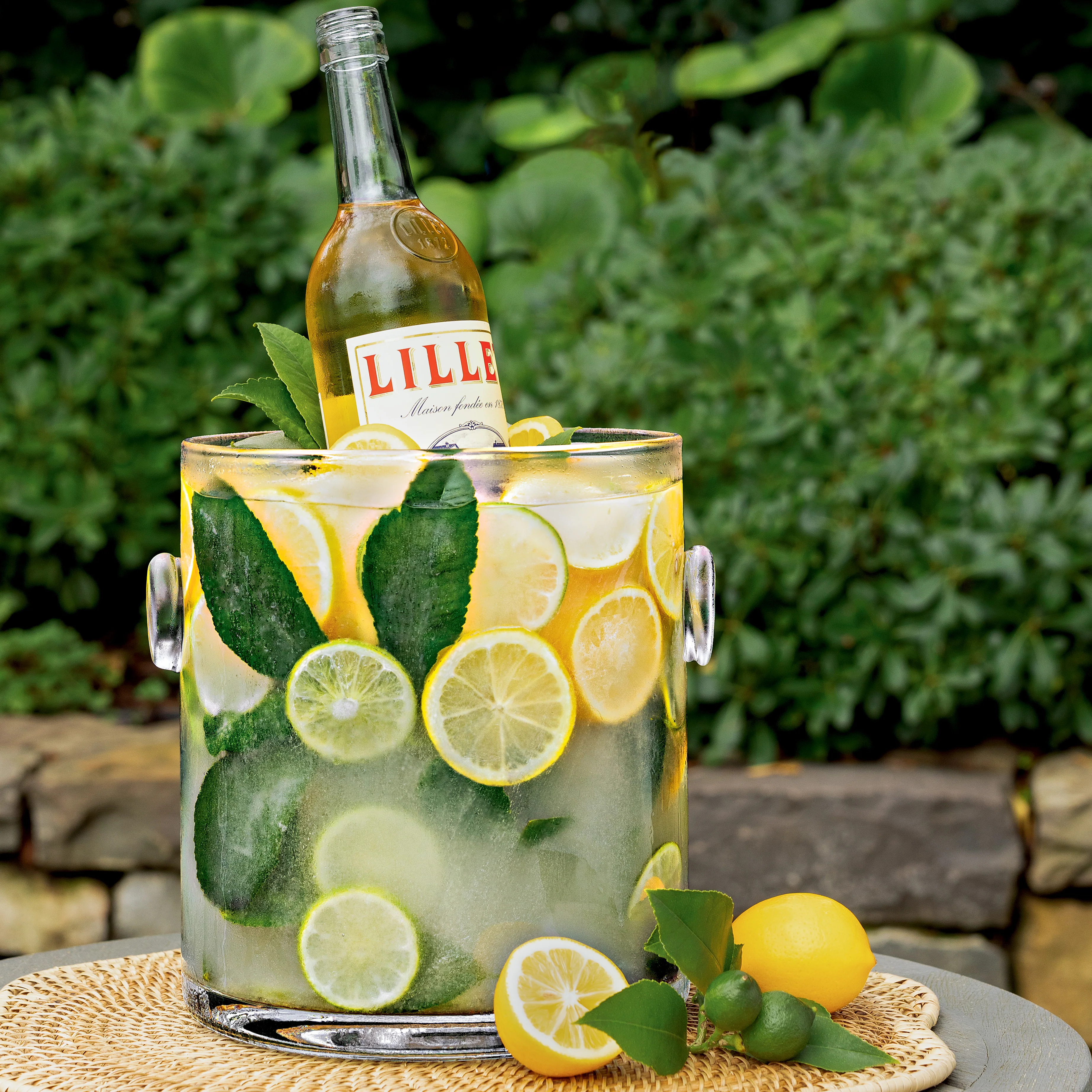 Glass Ice Bucket with Knob Handles - Image 3