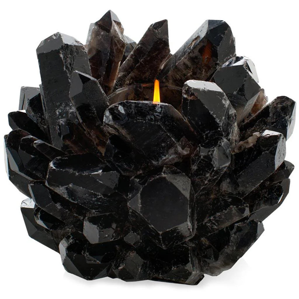 Black Grande Quartz Votive Candle Holder - Image 6