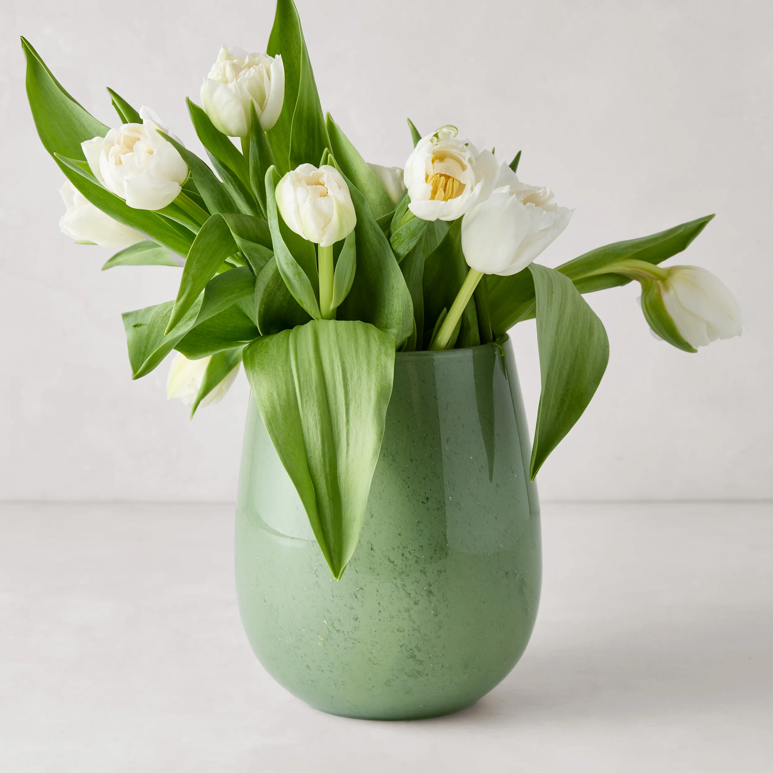 Large Green Barrel Vase