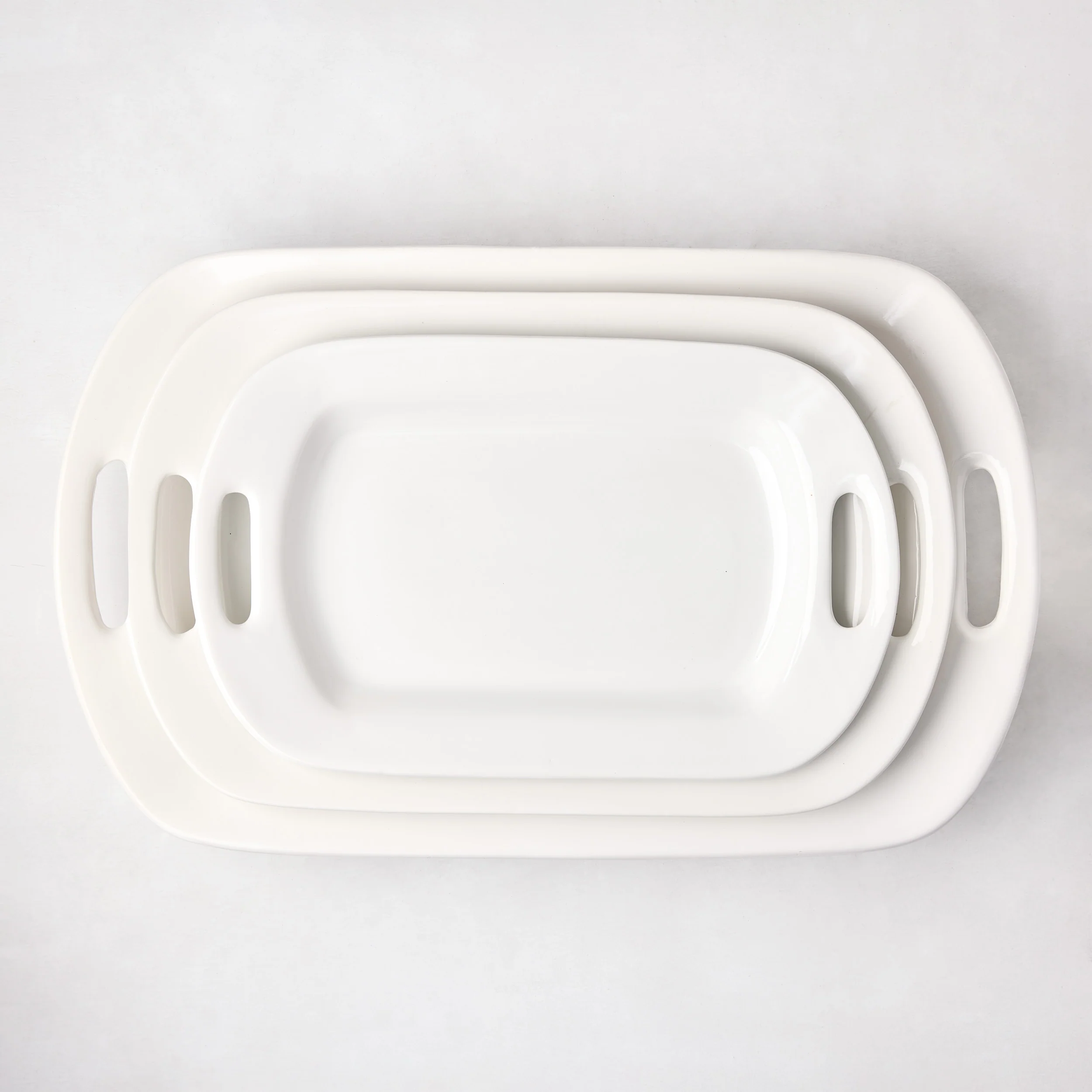 HG Ceramic Handled Serving Serving Platters, Set of 3