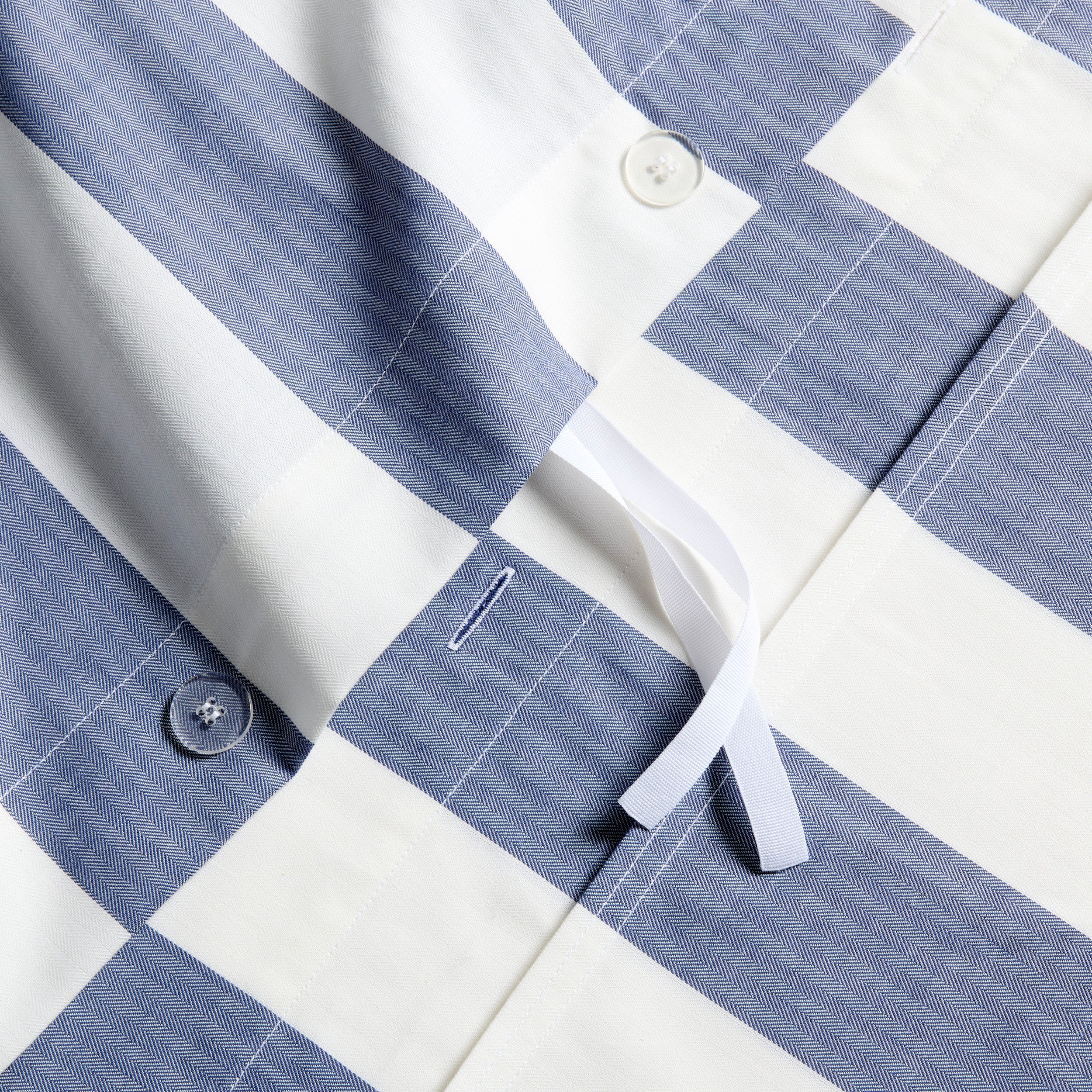 Herringbone Wide Blue Stripe Duvet and Shams Set - Image 2