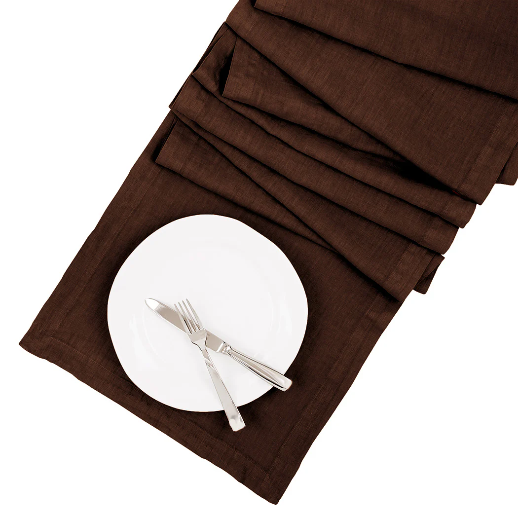 Cocoa HG Hand-dyed Linen Table Runner - Image 2